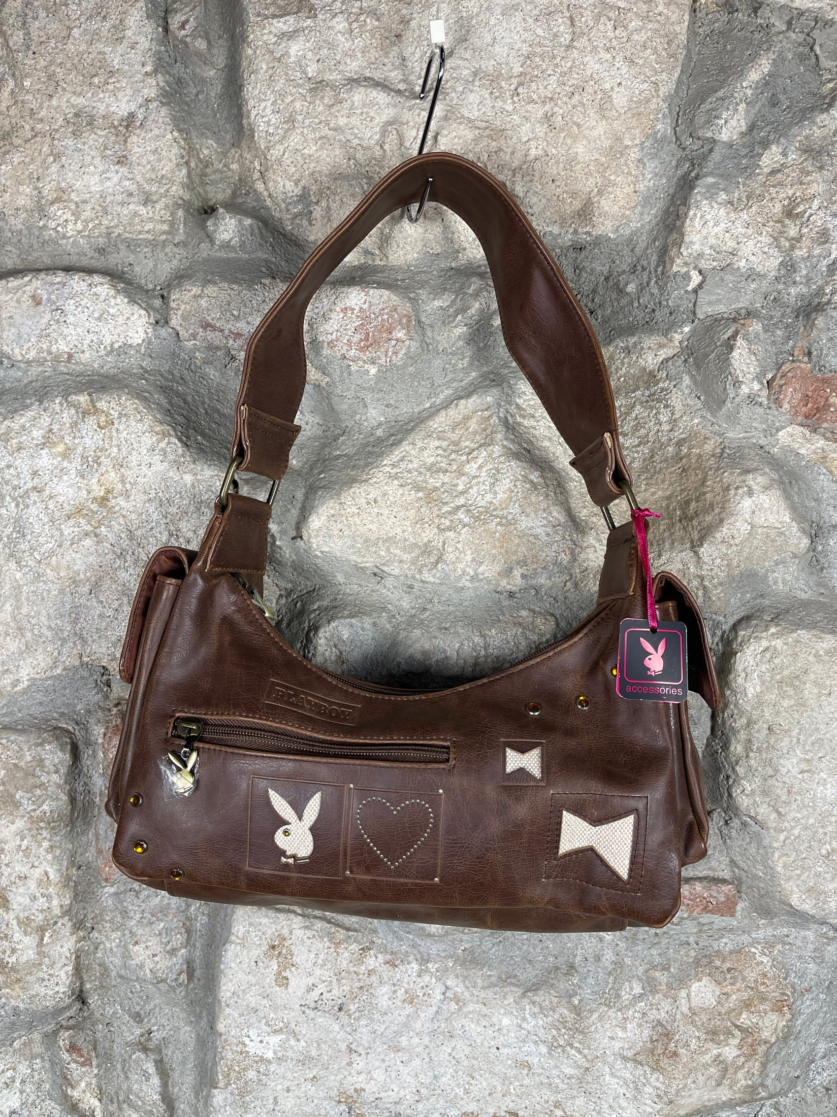 Y2K Playboy Shoulder Bag Brown Deadstock 2004