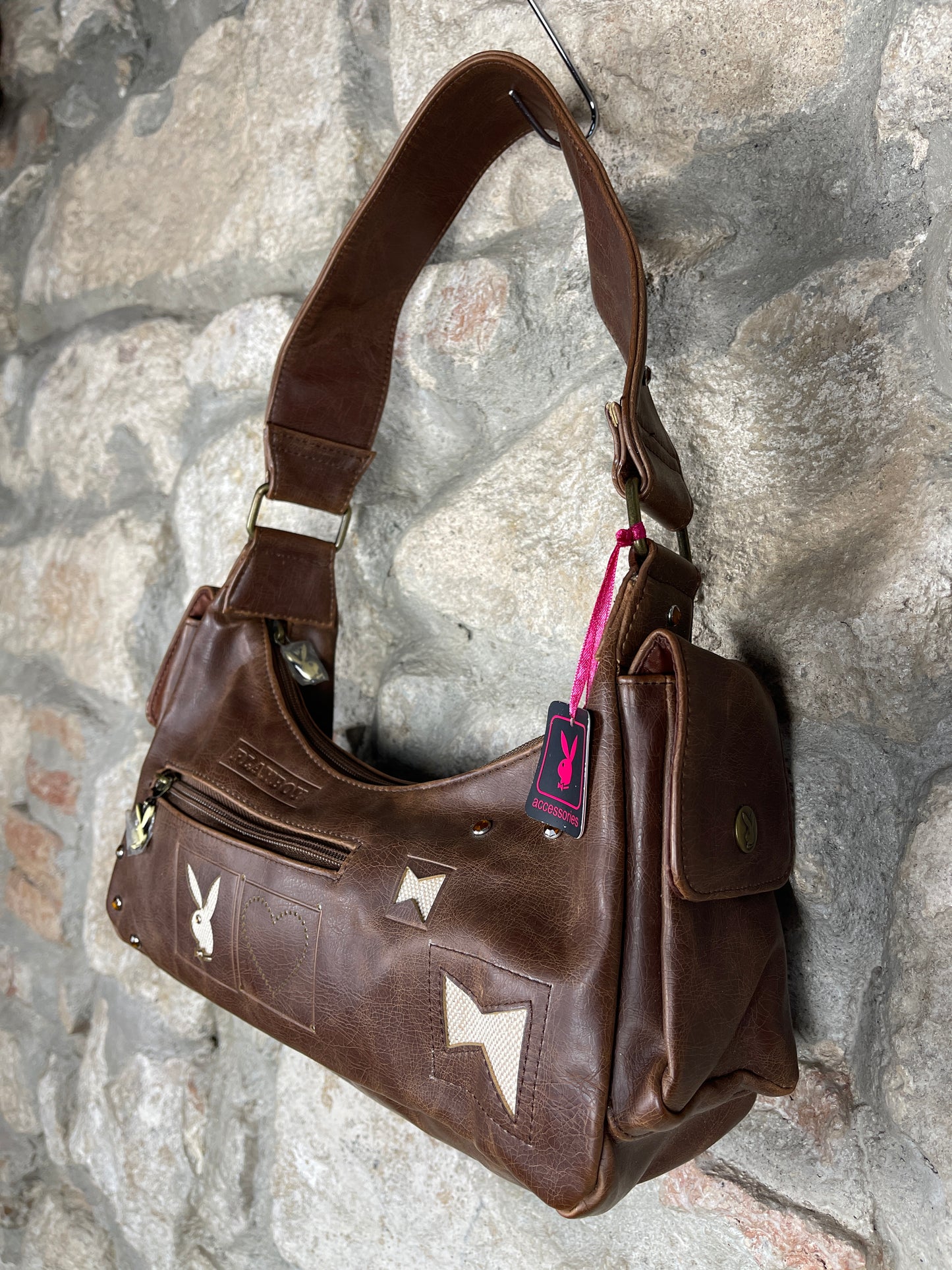 Y2K Playboy Shoulder Bag Brown Deadstock 2004