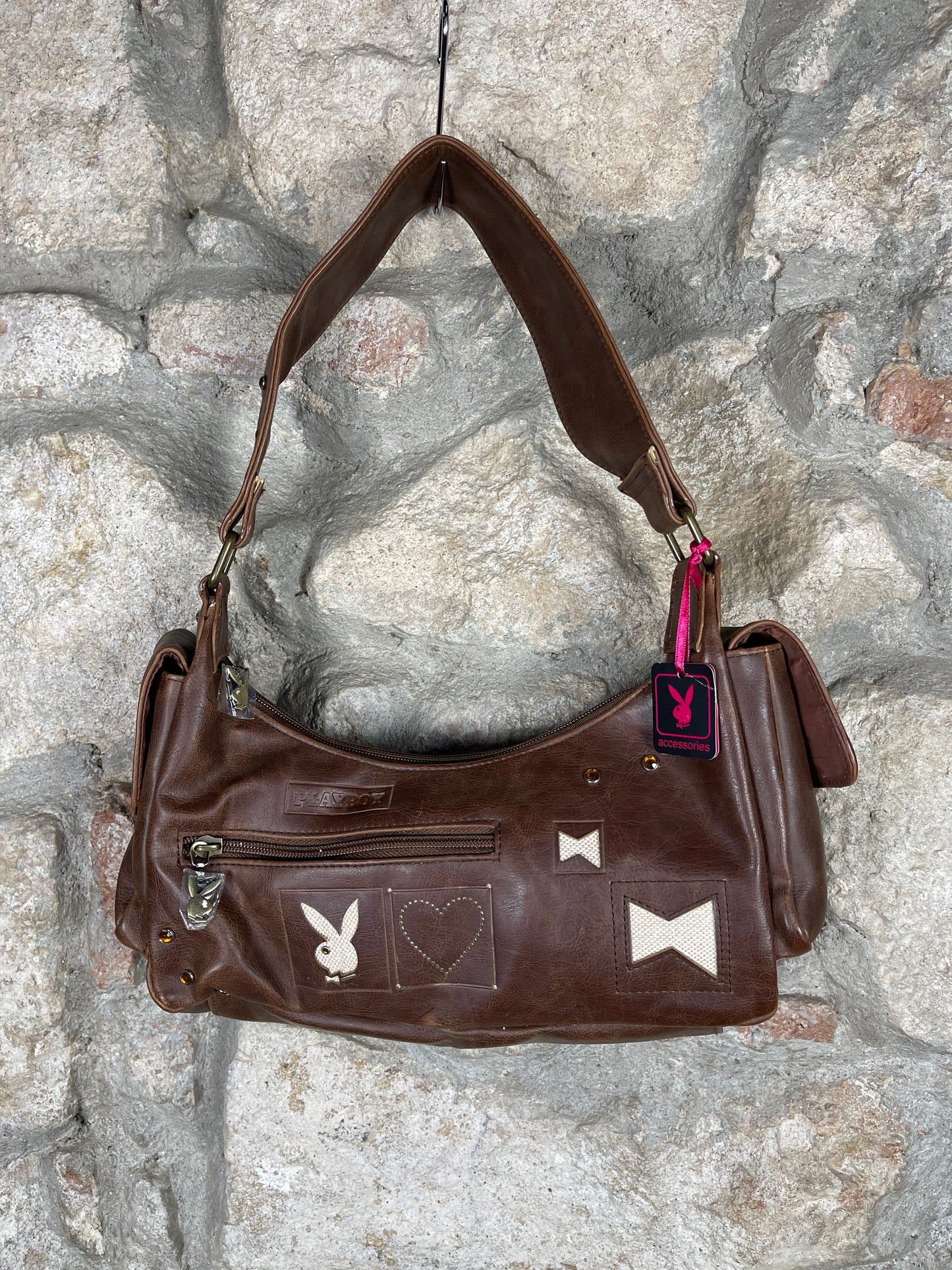 Y2K Playboy Shoulder Bag Brown Deadstock 2004