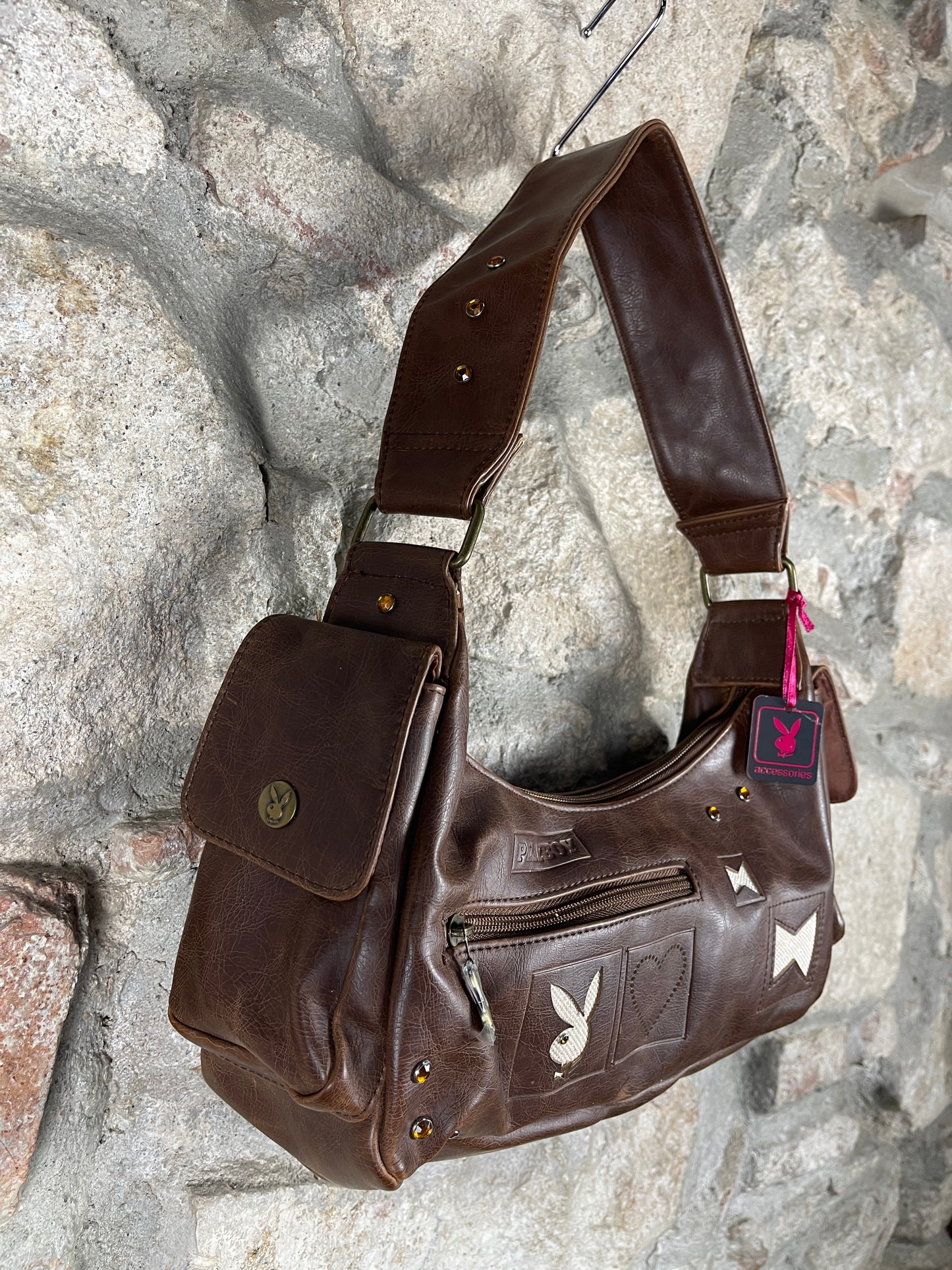 Y2K Playboy Shoulder Bag Brown Deadstock 2004
