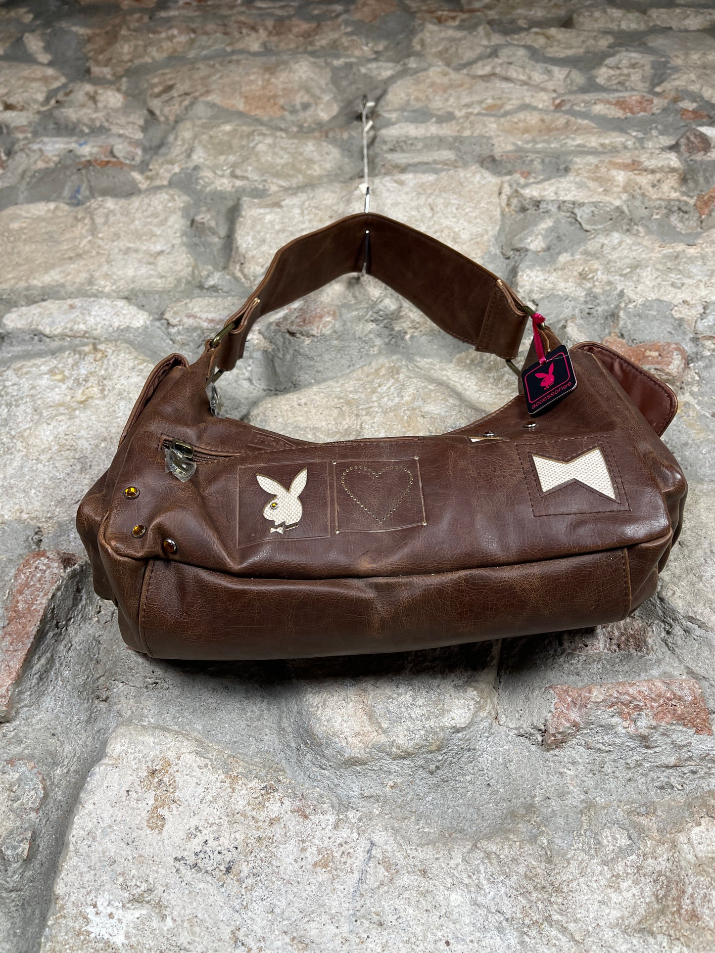 Y2K Playboy Shoulder Bag Brown Deadstock 2004