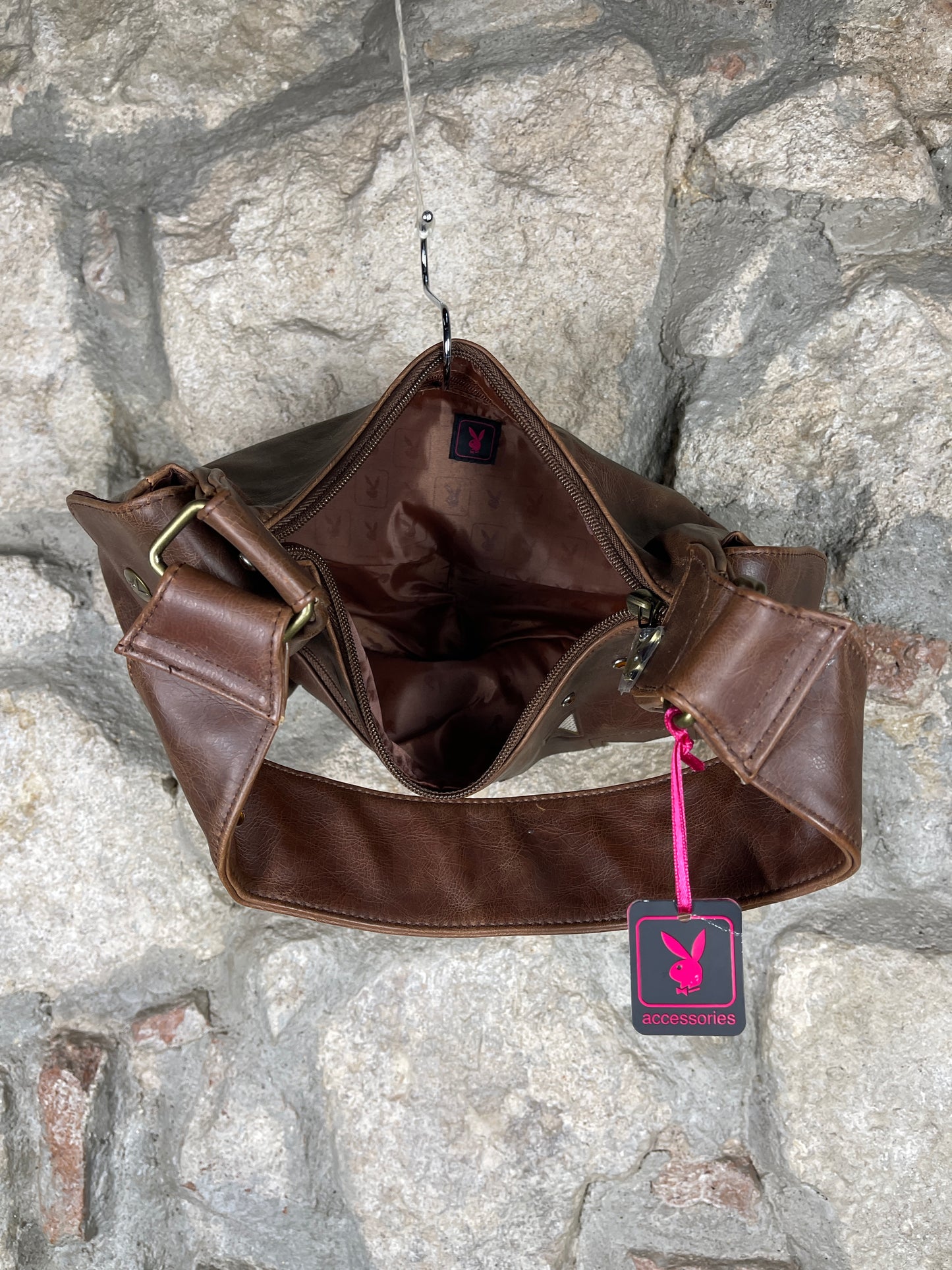 Y2K Playboy Shoulder Bag Brown Deadstock 2004