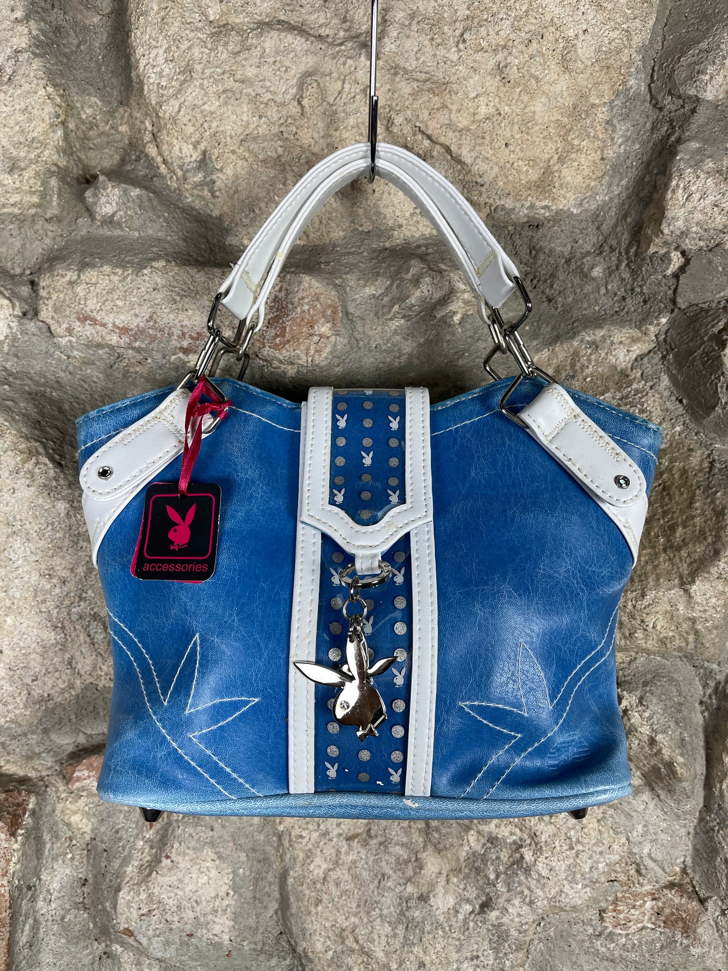 Y2K Playboy Hand Bag Blue Deadstock 2004