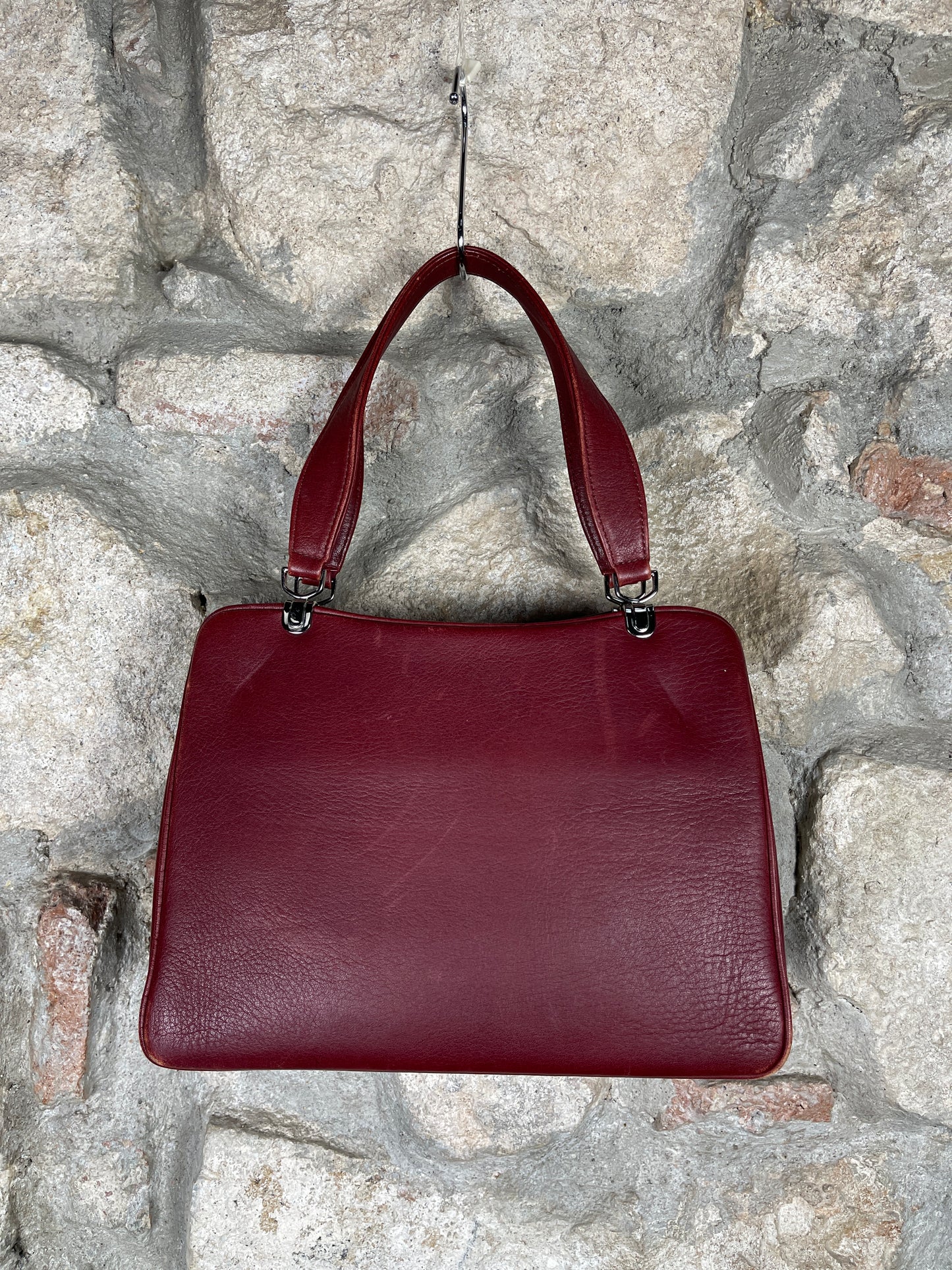 Vintage Maruem Hand Bag Leather Red Japan