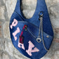 Y2K Playboy Denim Shoulder Bag Blue Deadstock 2004