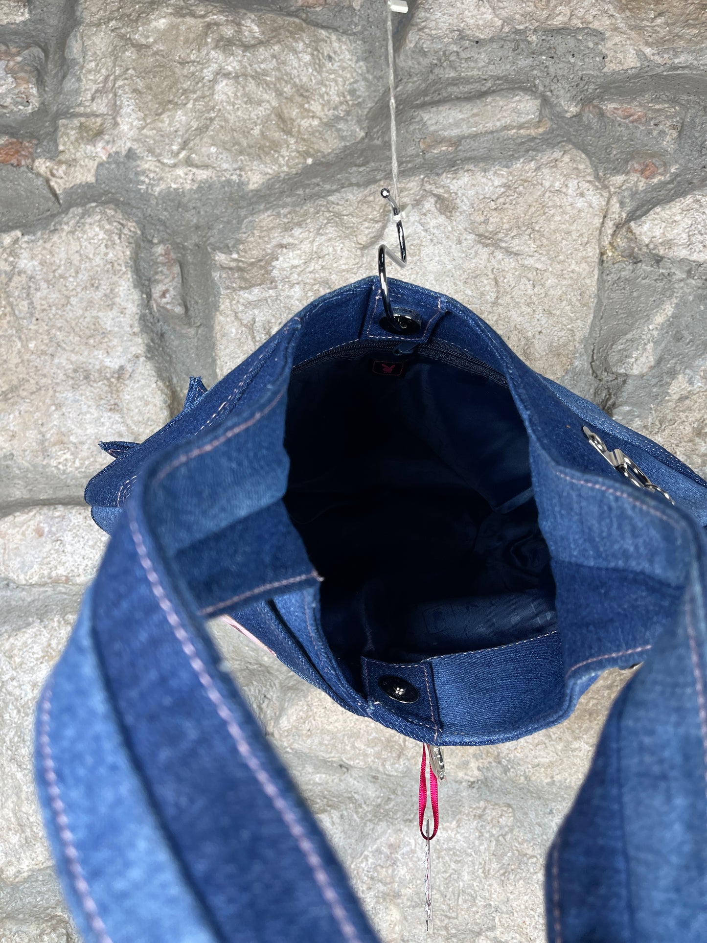Y2K Playboy Denim Shoulder Bag Blue Deadstock 2004