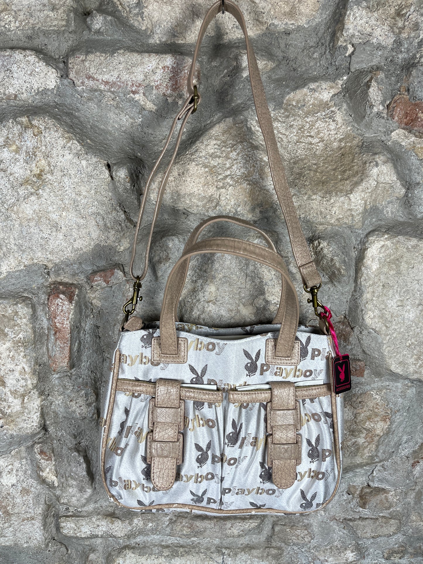 Y2K Playboy Shoulder Bag Creme Deadstock 2007