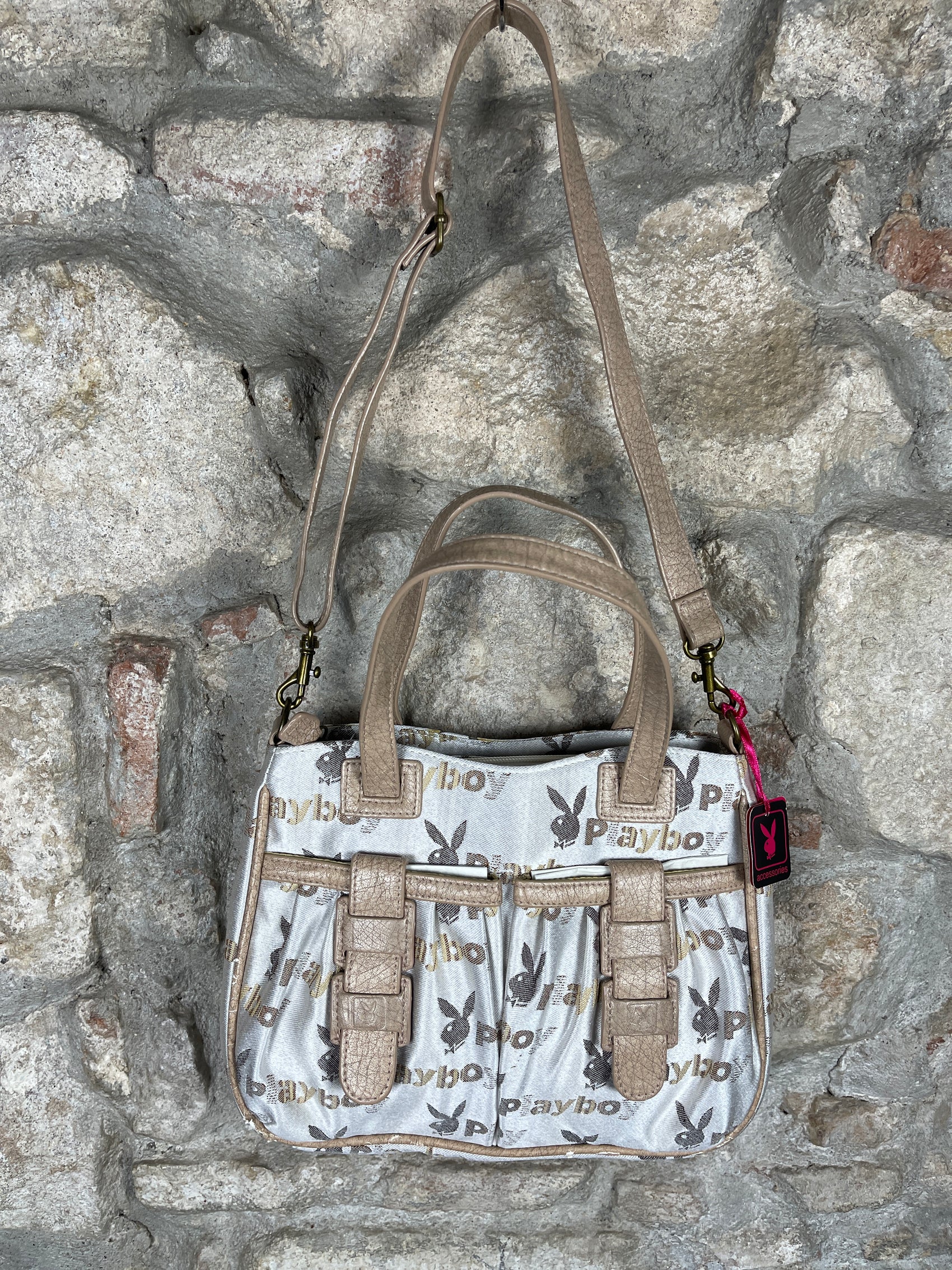 Y2K Playboy Shoulder Bag Creme Deadstock 2007