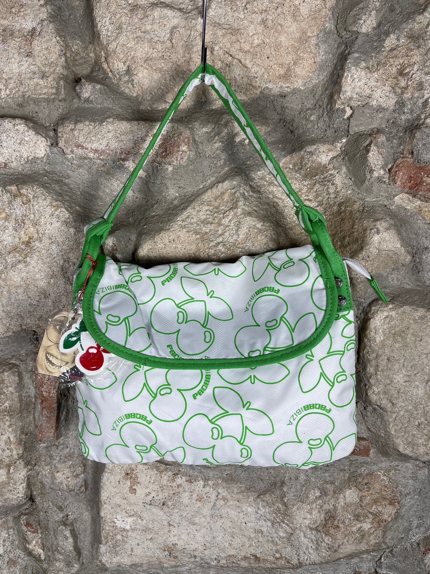 Y2K Pacha Shoulder Bag White Green Deadstock 2000s