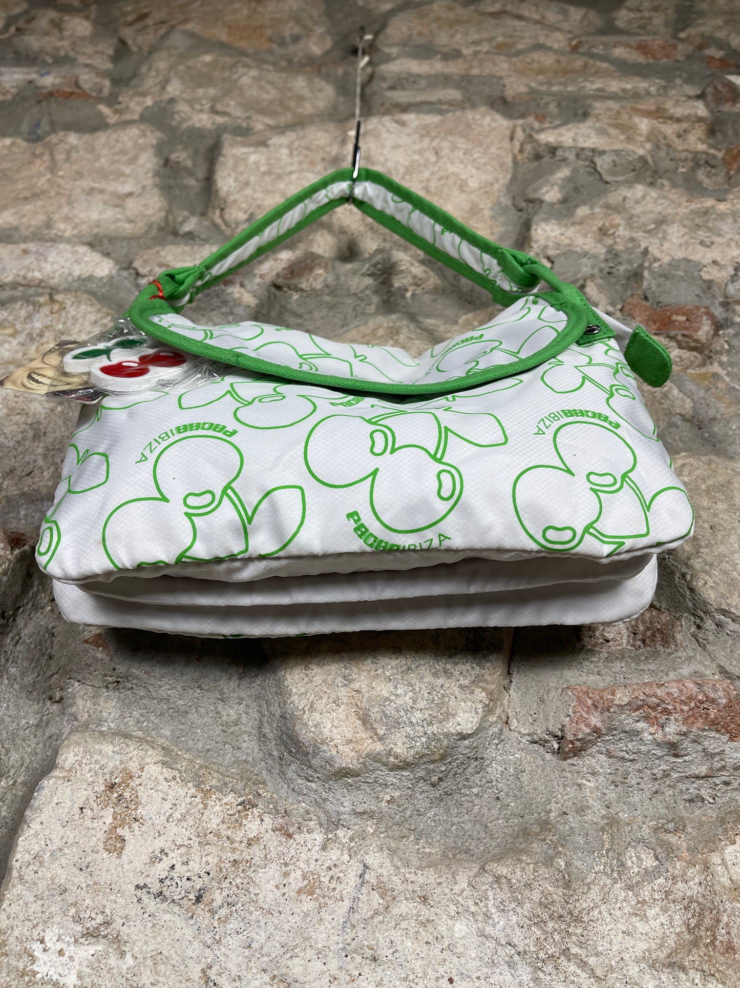 Y2K Pacha Shoulder Bag White Green Deadstock 2000s