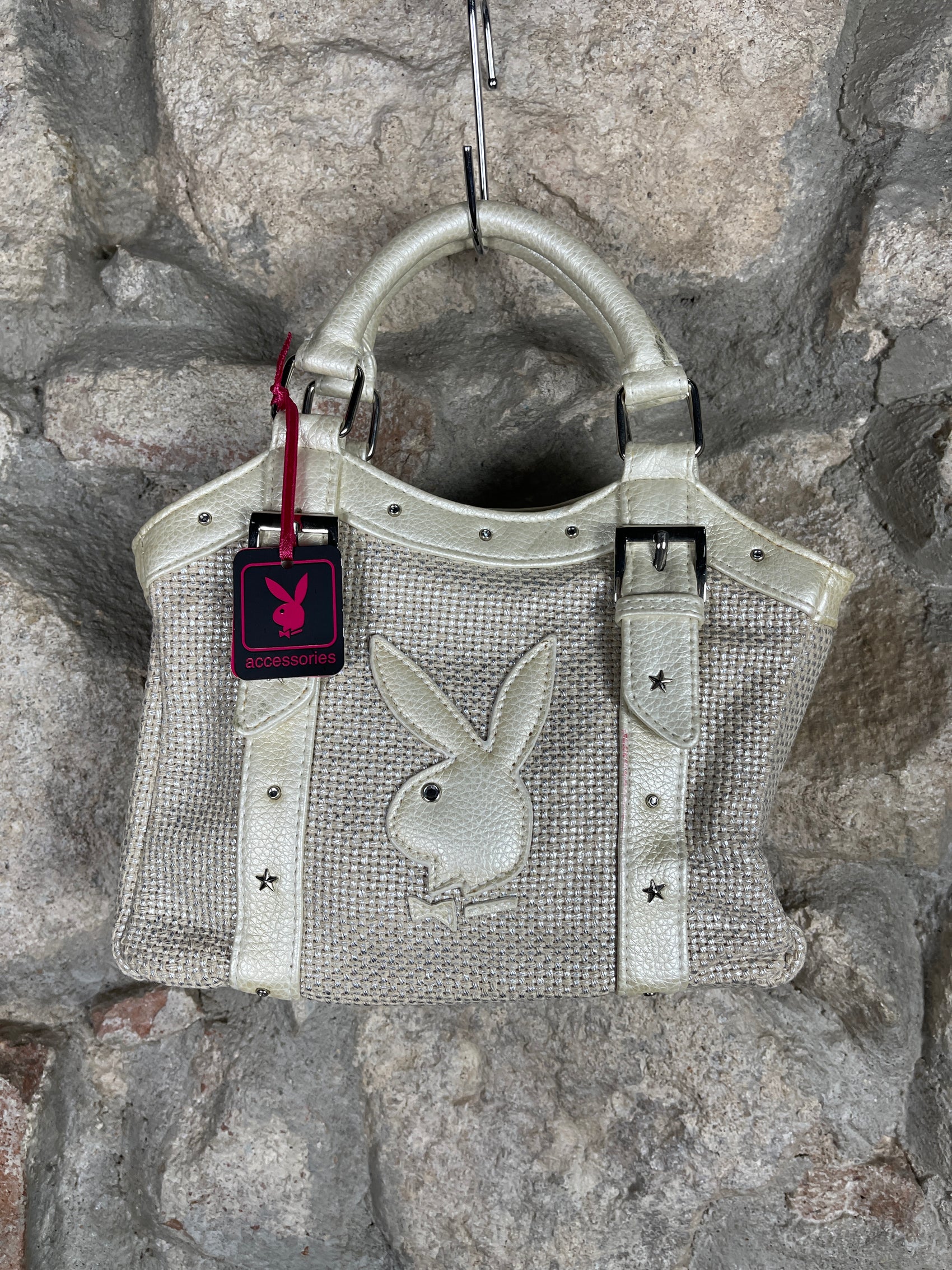 Y2K Playboy Hand Bag Creme Deadstock 2004