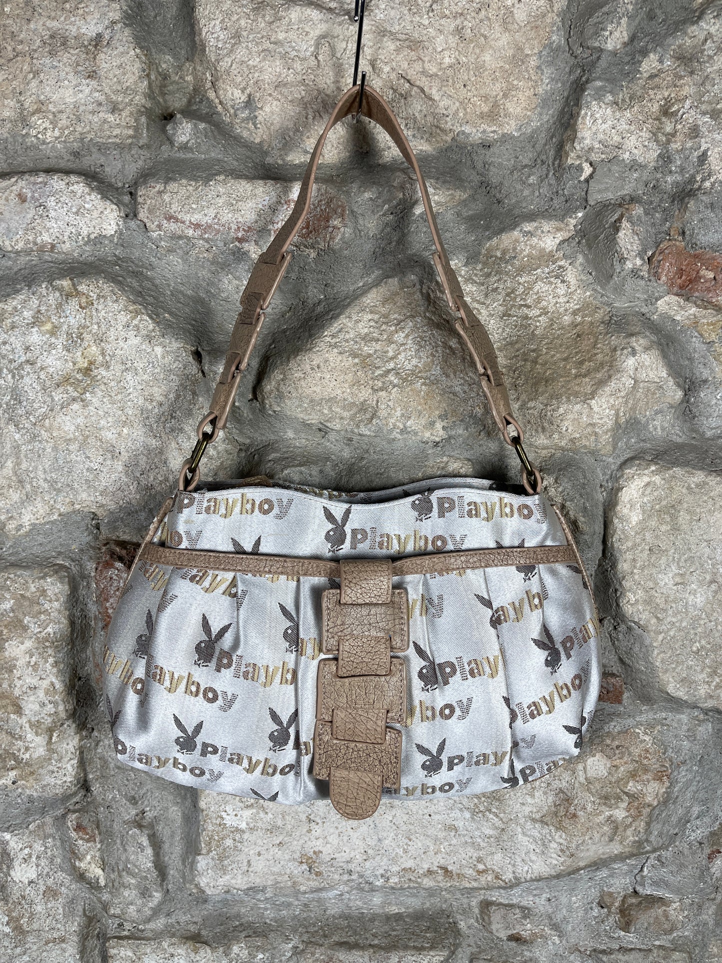 Y2K Playboy Shoulder Bag Creme Beige