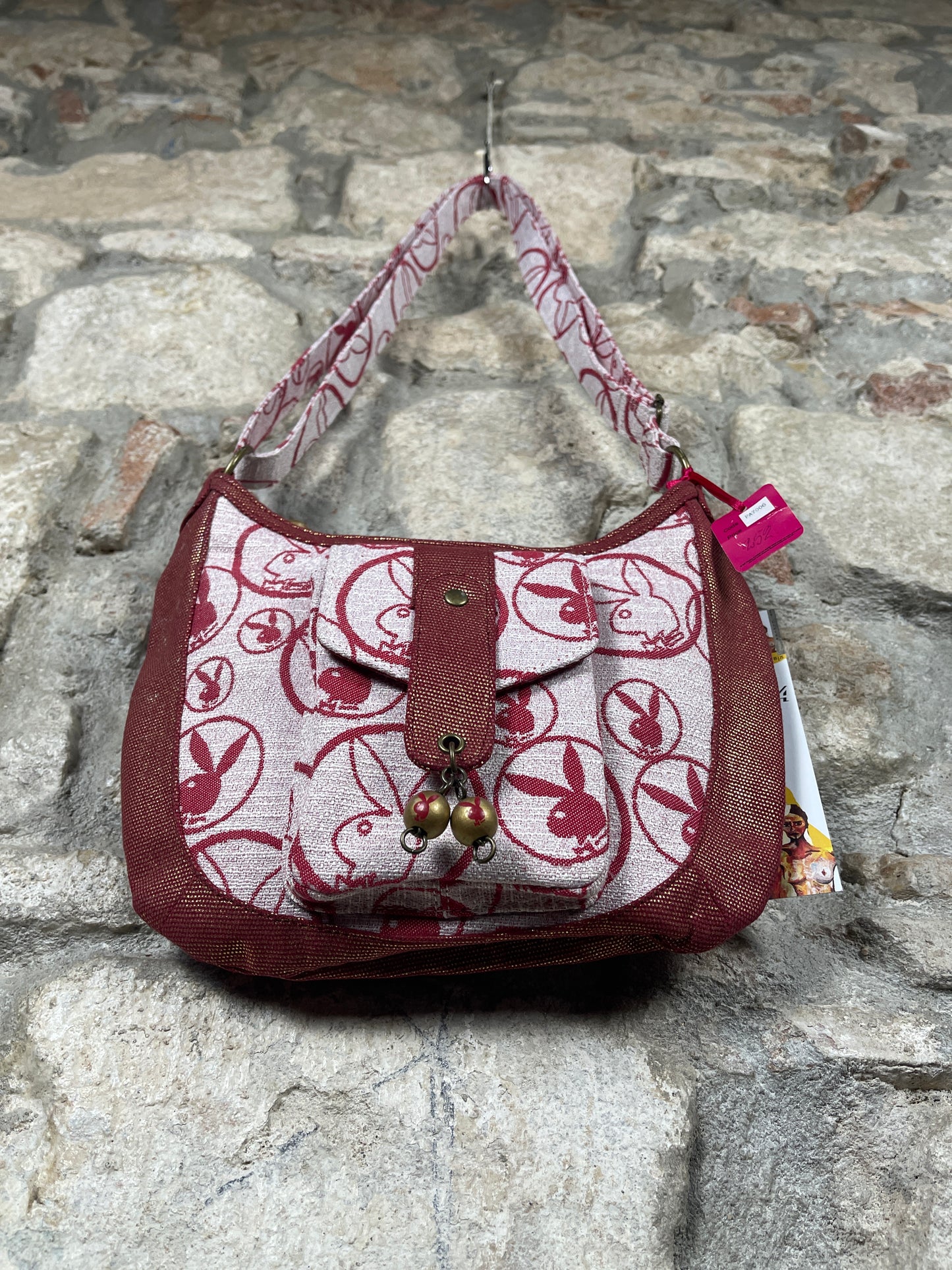 Y2K Playboy Shoulder Bag Red Deadstock 2007