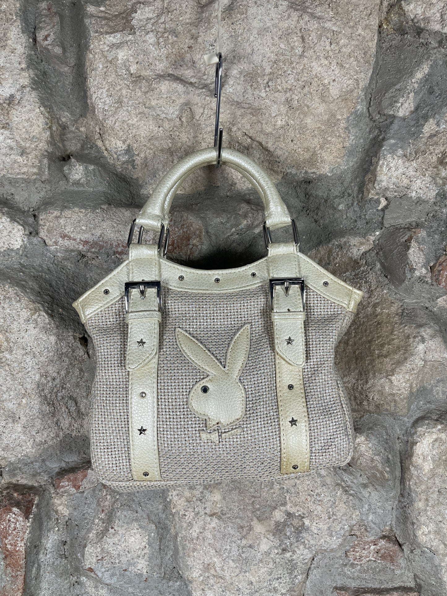 Y2K Playboy Hand Bag Creme