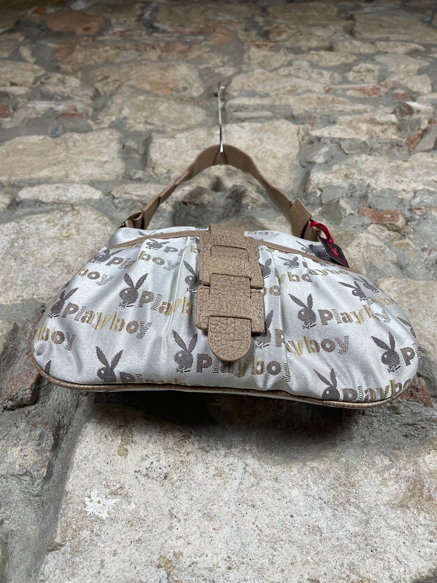 Y2K Playboy Shoulder Bag Beige Creme Deadstock 2008