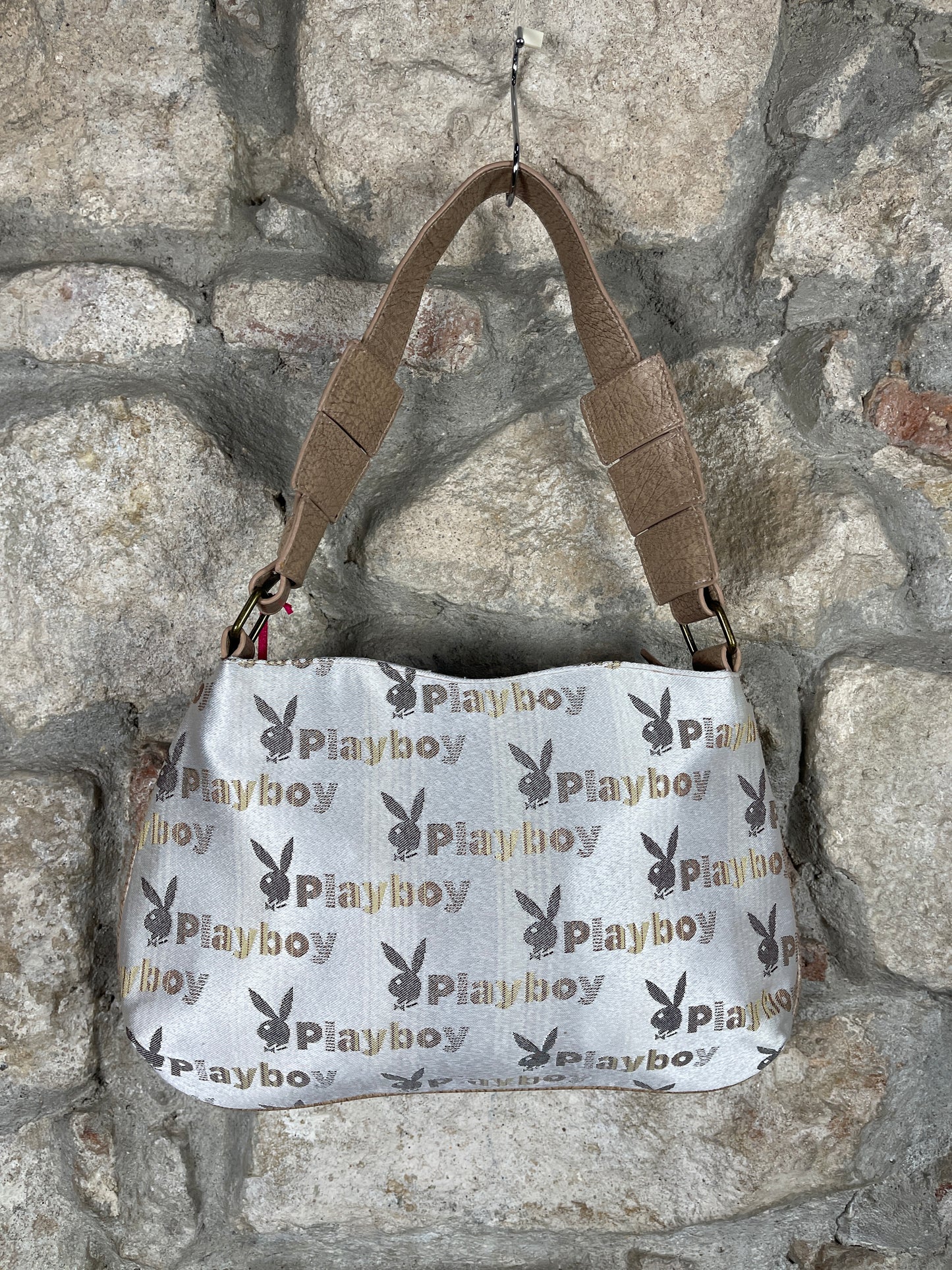 Y2K Playboy Shoulder Bag Beige Creme Deadstock 2008