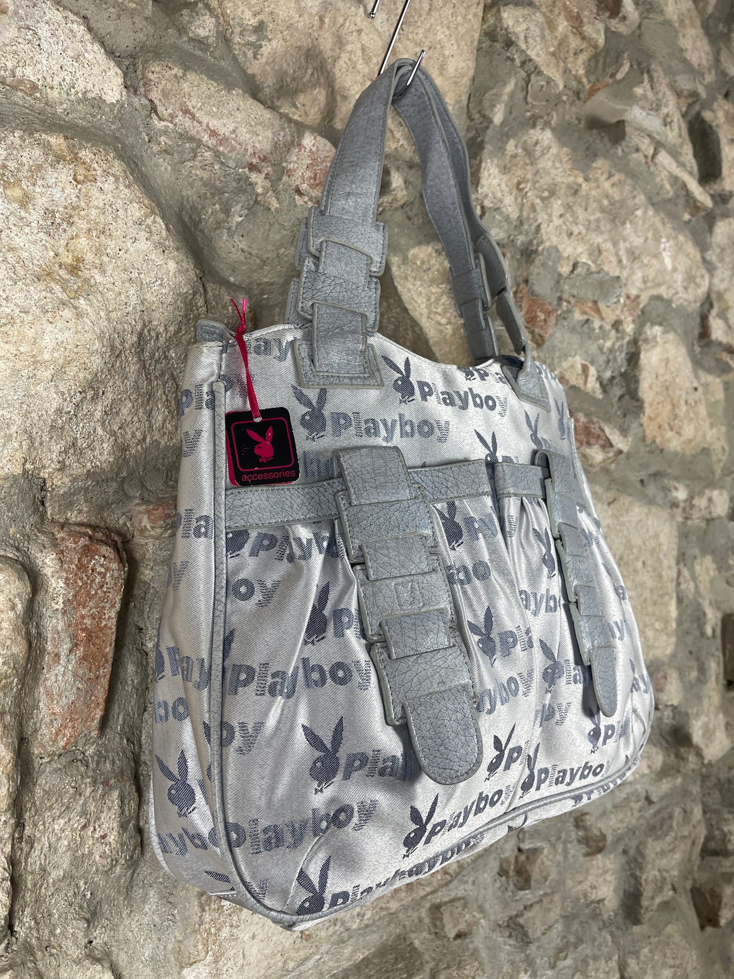 Y2K Playboy Shoulder Bag Metallic Blue Deadstock 2008