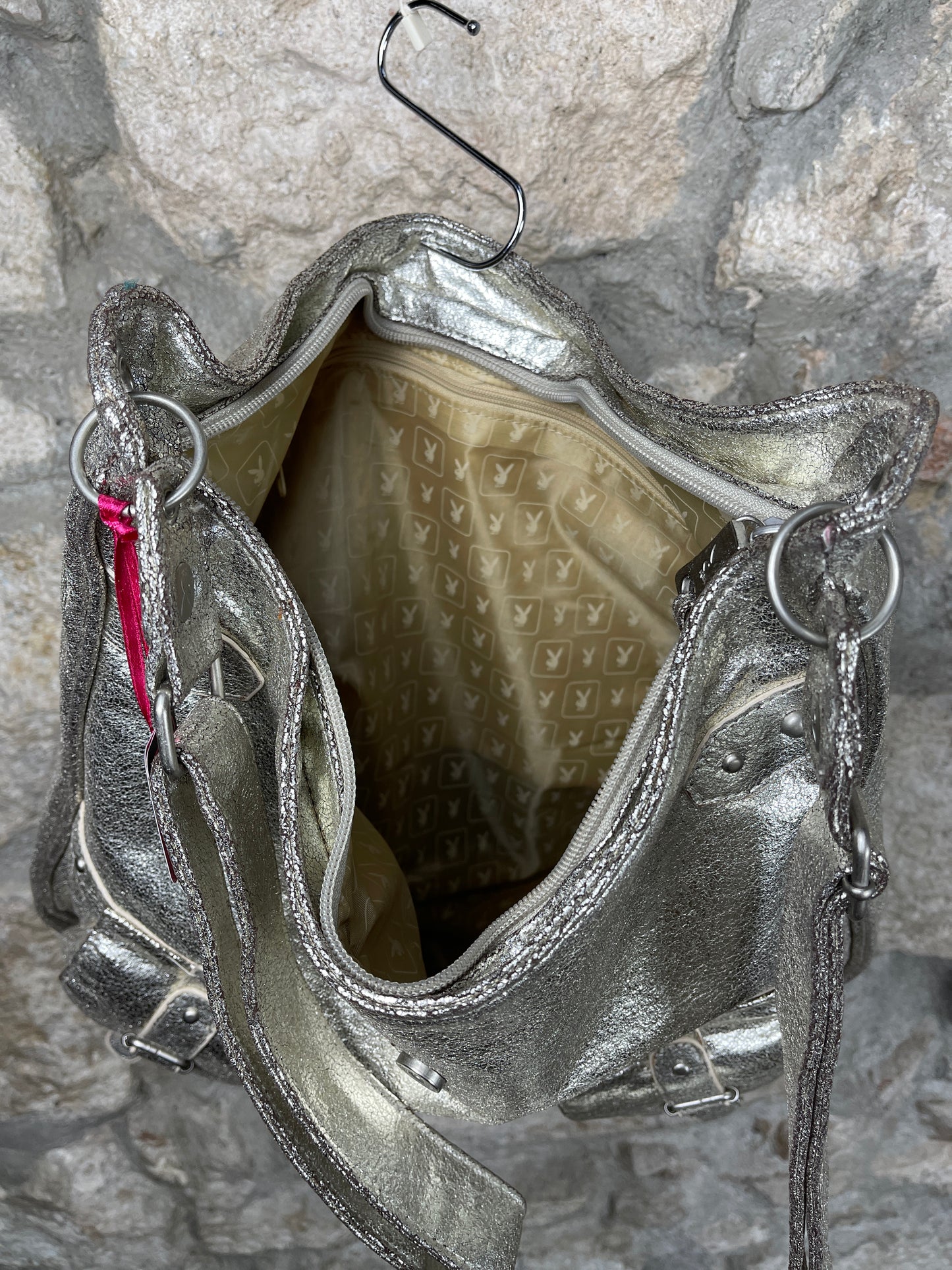 Y2K Playboy Shoulder Bag Silver Deadstock 2004