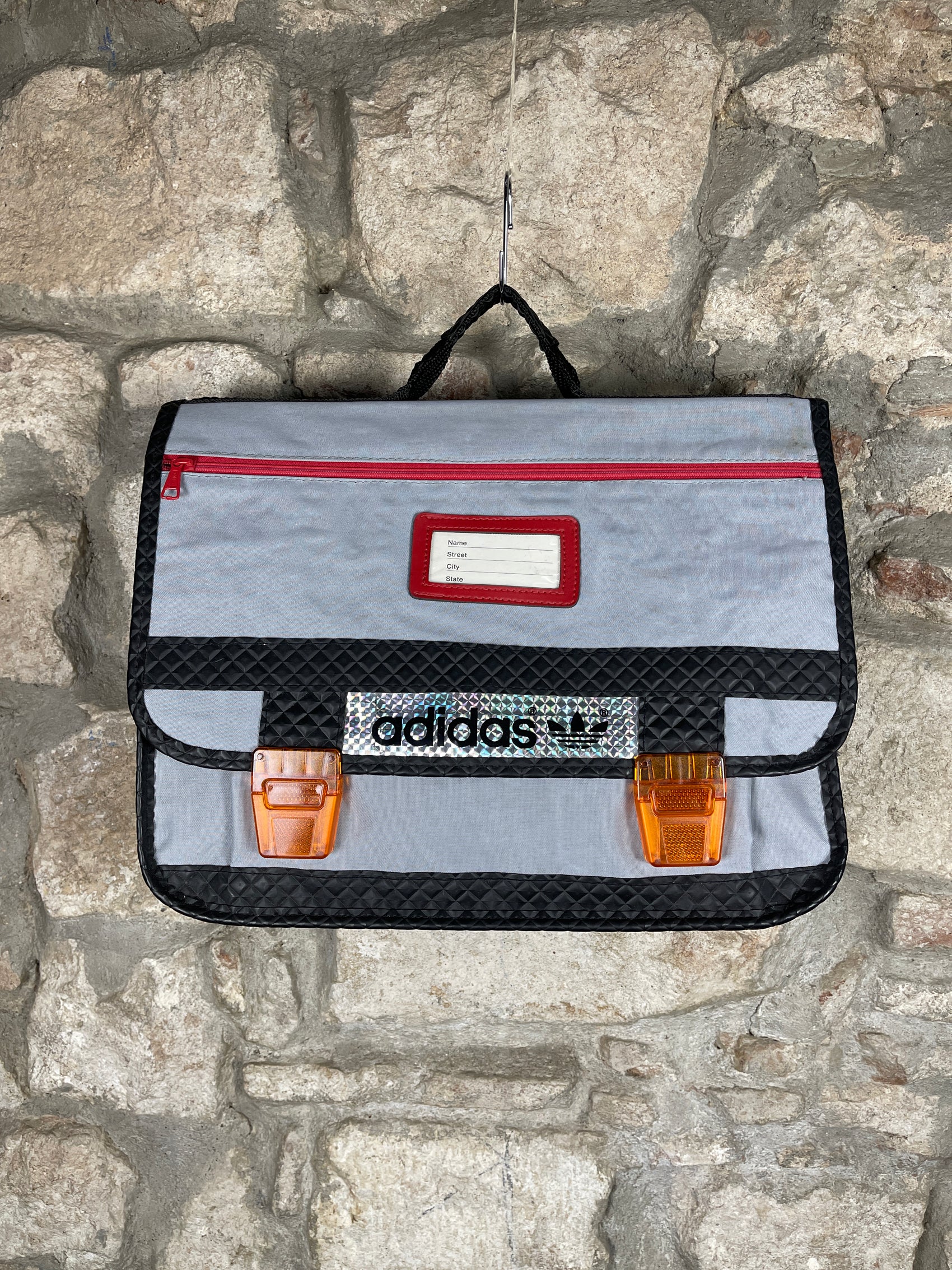 Vintage Adidas Business Bag Gray 80s