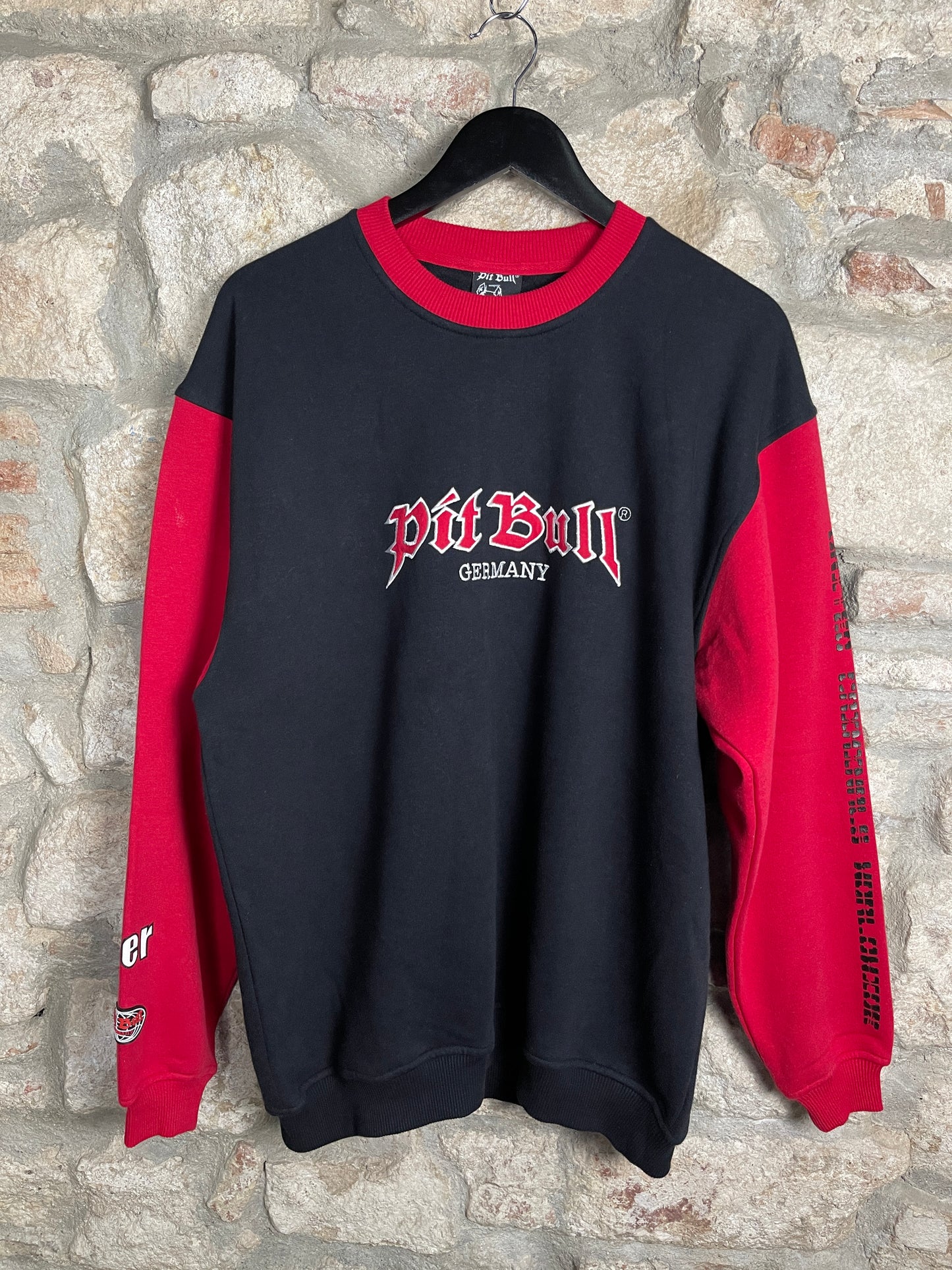 Pit Bull Germany Sweatshirt Black Red 2000s XL