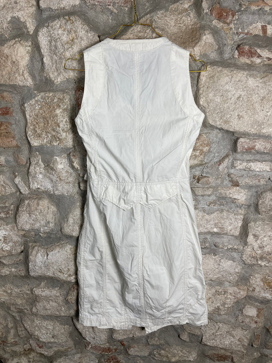 Y2K Sandwich Sleeveless Dress White XS