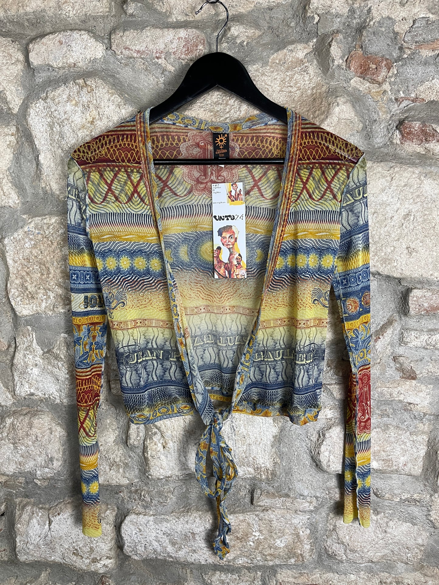 Y2K Jean Paul Gaultier Soleil Summer Long Sleeve Top Multicolor M