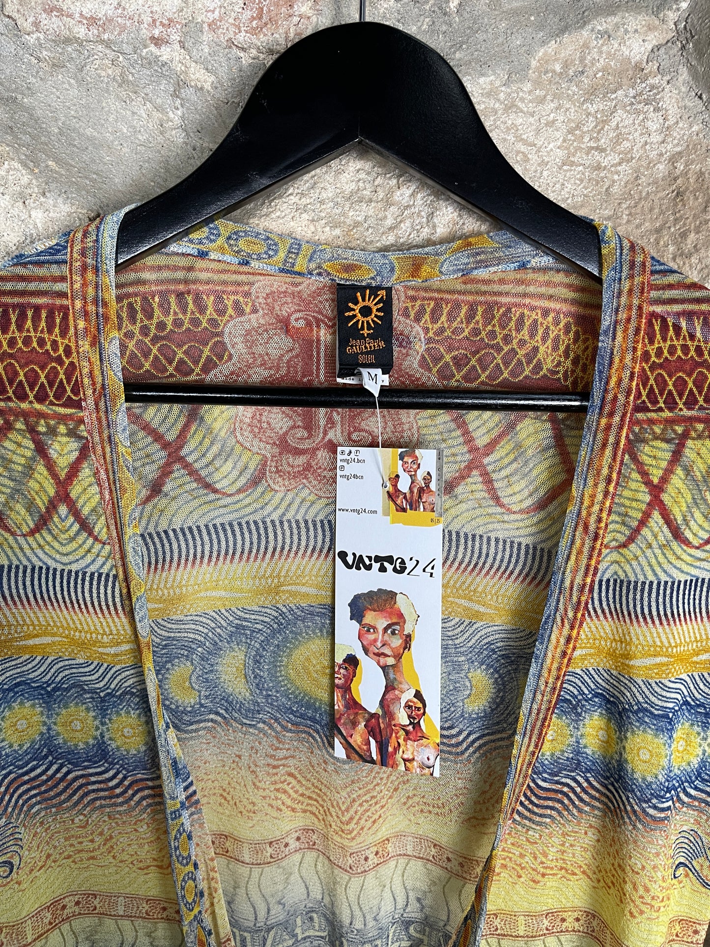 Y2K Jean Paul Gaultier Soleil Summer Long Sleeve Top Multicolor M