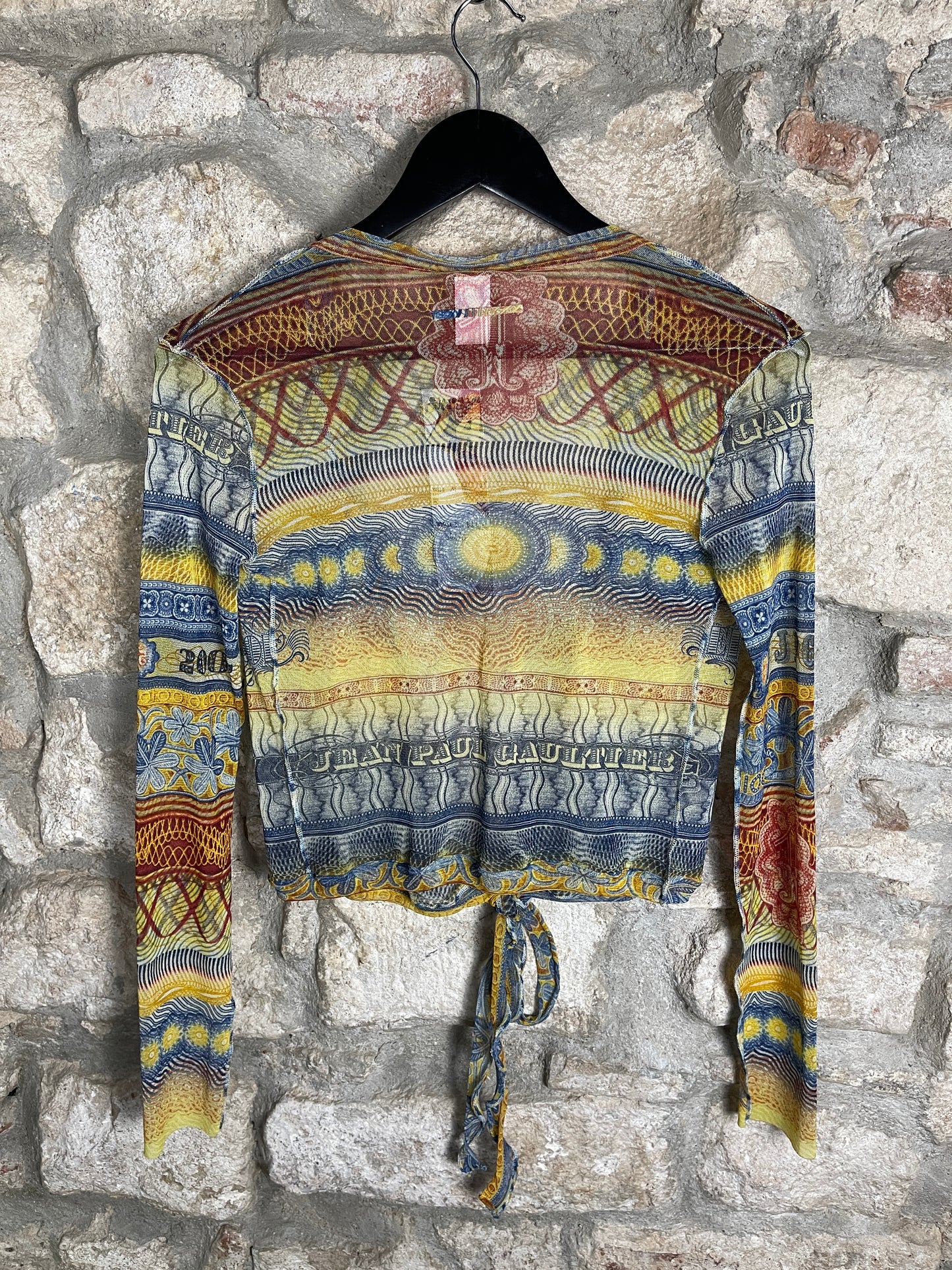 Y2K Jean Paul Gaultier Soleil Summer Long Sleeve Top Multicolor M