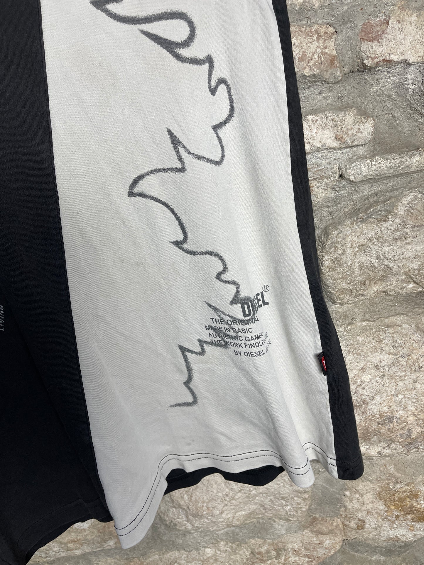 Y2K Diesel T-Shirt Black White XXL