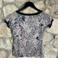Y2K Custo Barcelona Short Sleeve Top Silver M