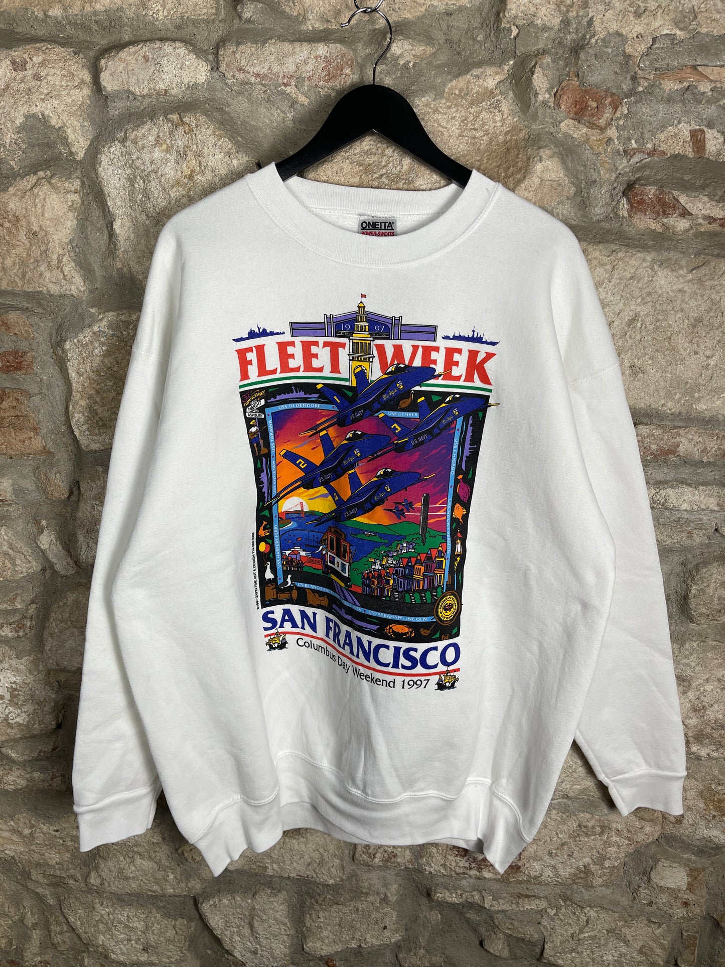 Vintage Fleetweek Sweatshirt White 1997 XXL