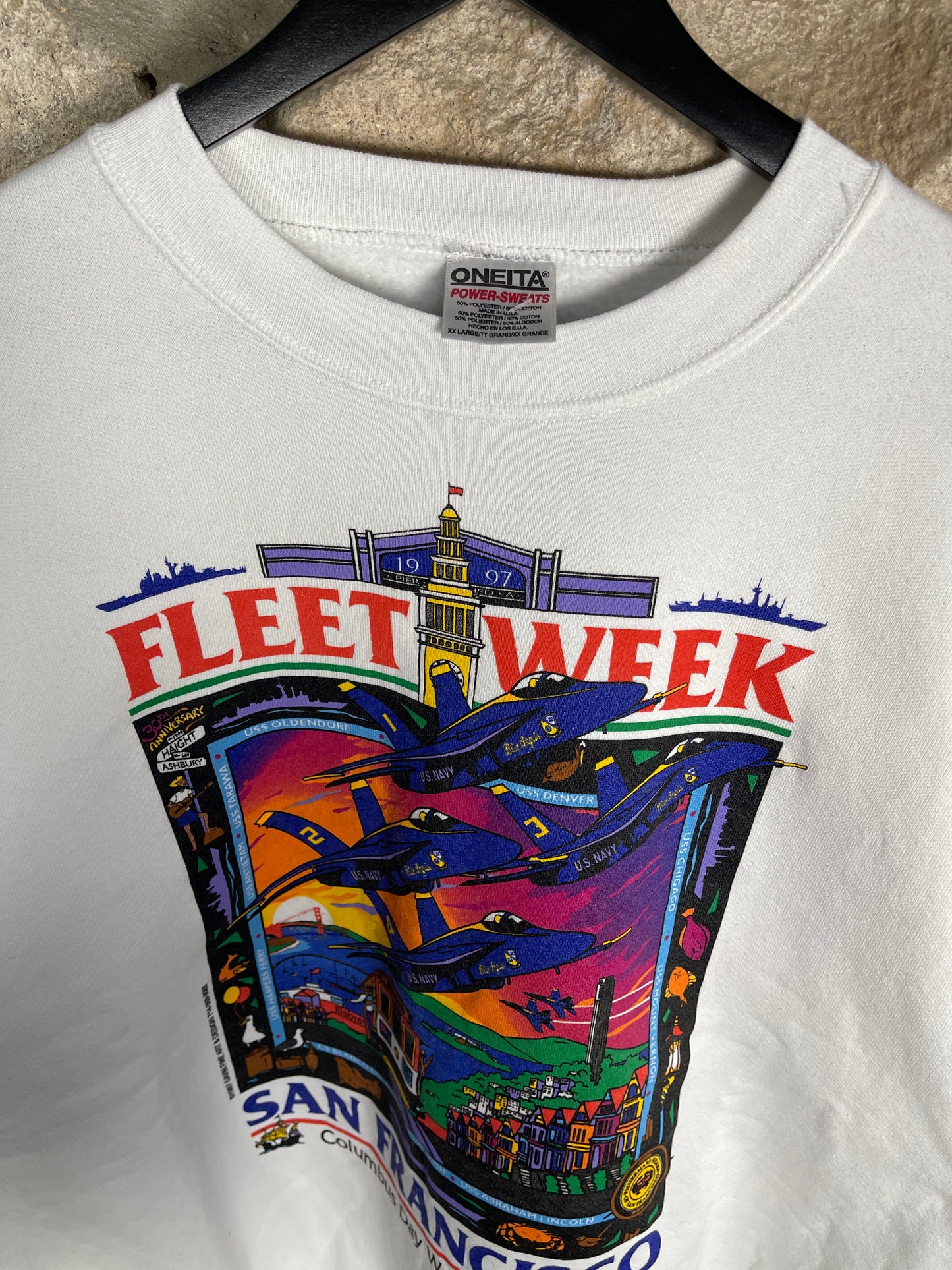 Vintage Fleetweek Sweatshirt White 1997 XXL