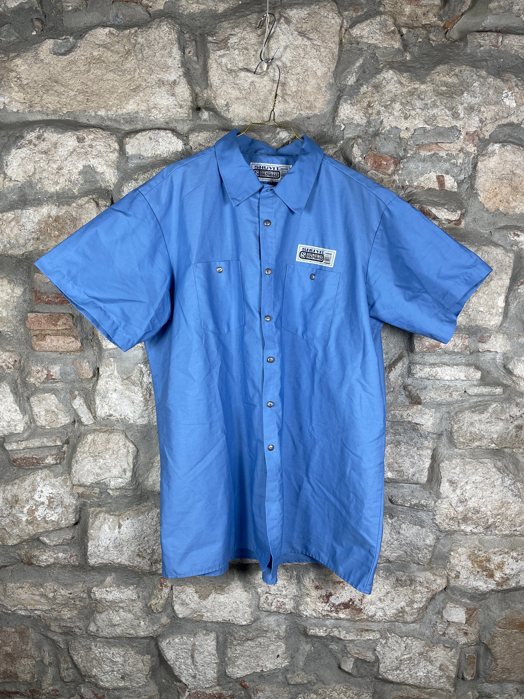 Vintage Shuvit Blue Short Sleeve Shirt 90s XXL