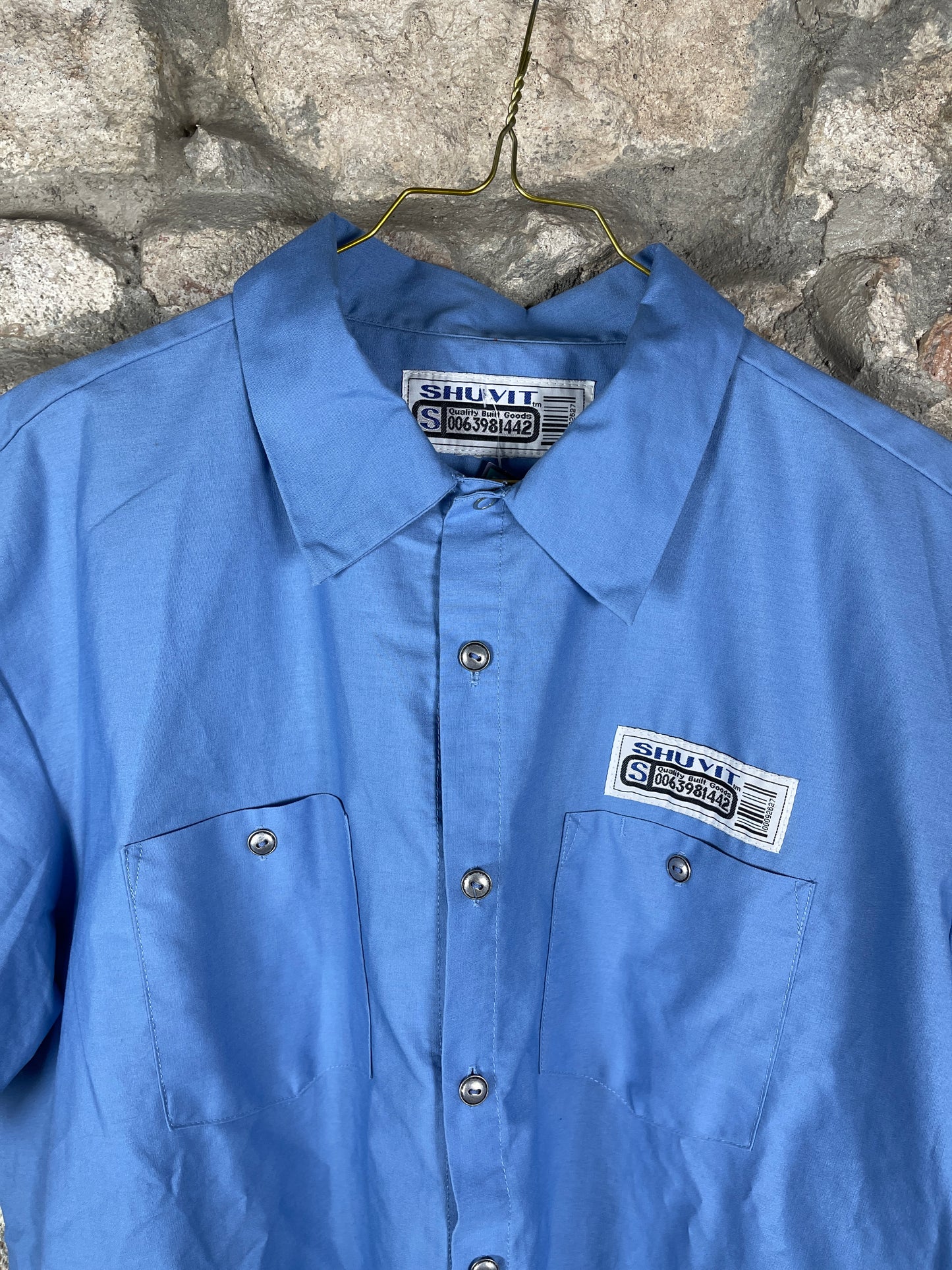 Vintage Shuvit Blue Short Sleeve Shirt 90s XXL