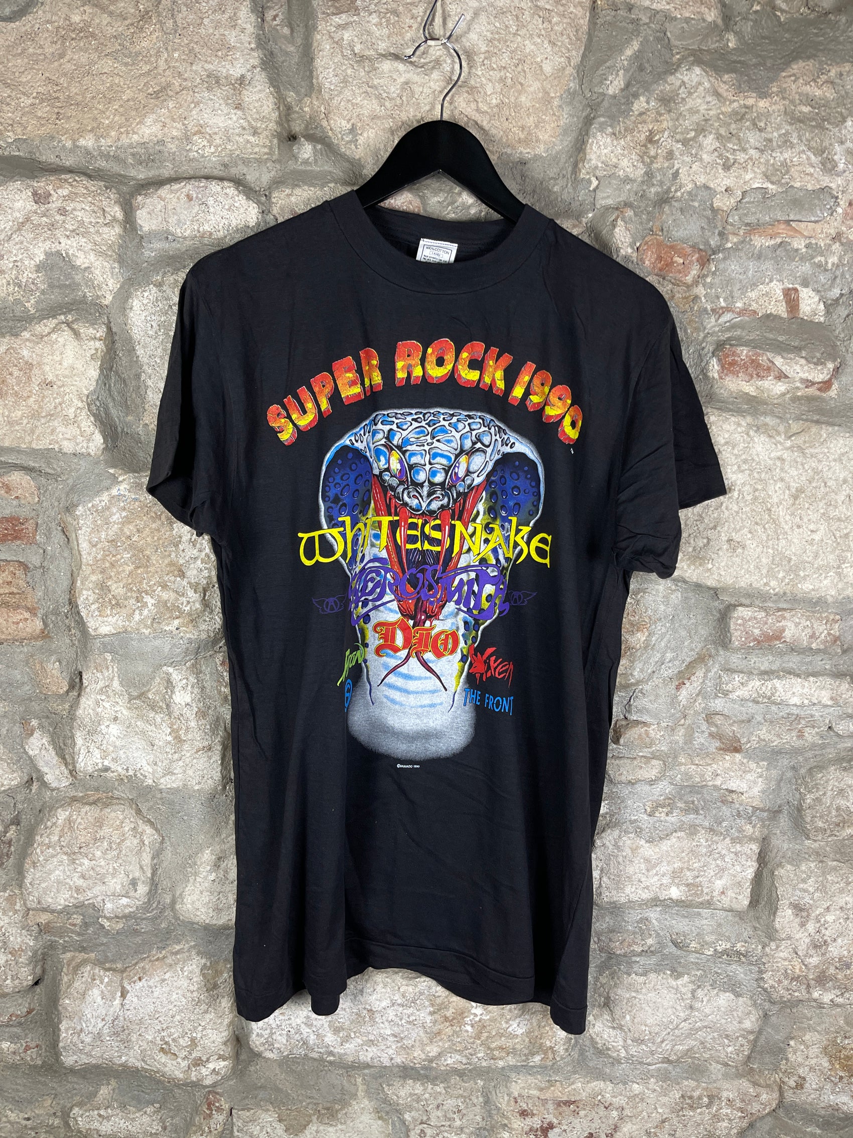 Vintage Super Rock T-Shirt Black 1990 L