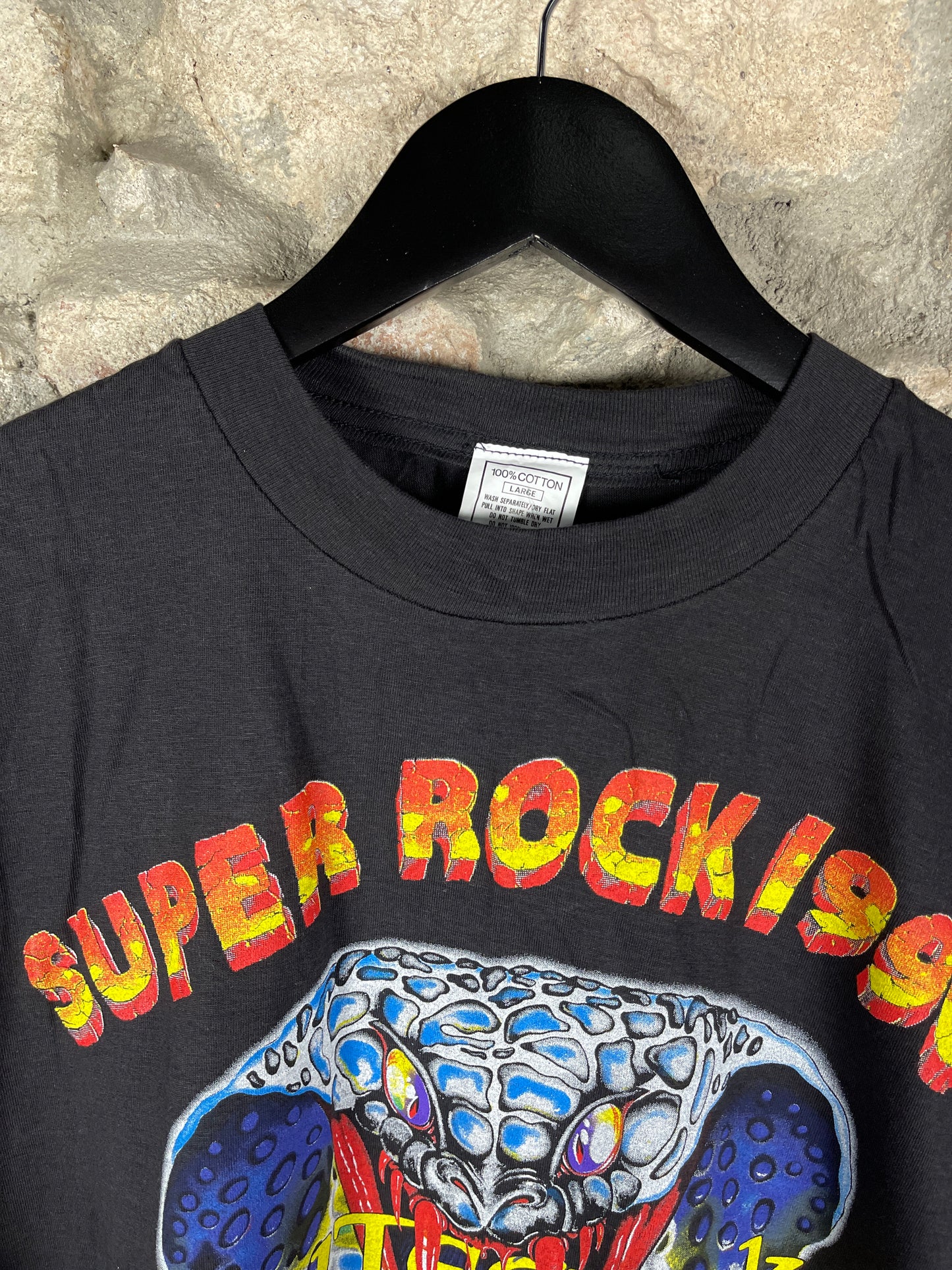 Vintage Super Rock T-Shirt Black 1990 L
