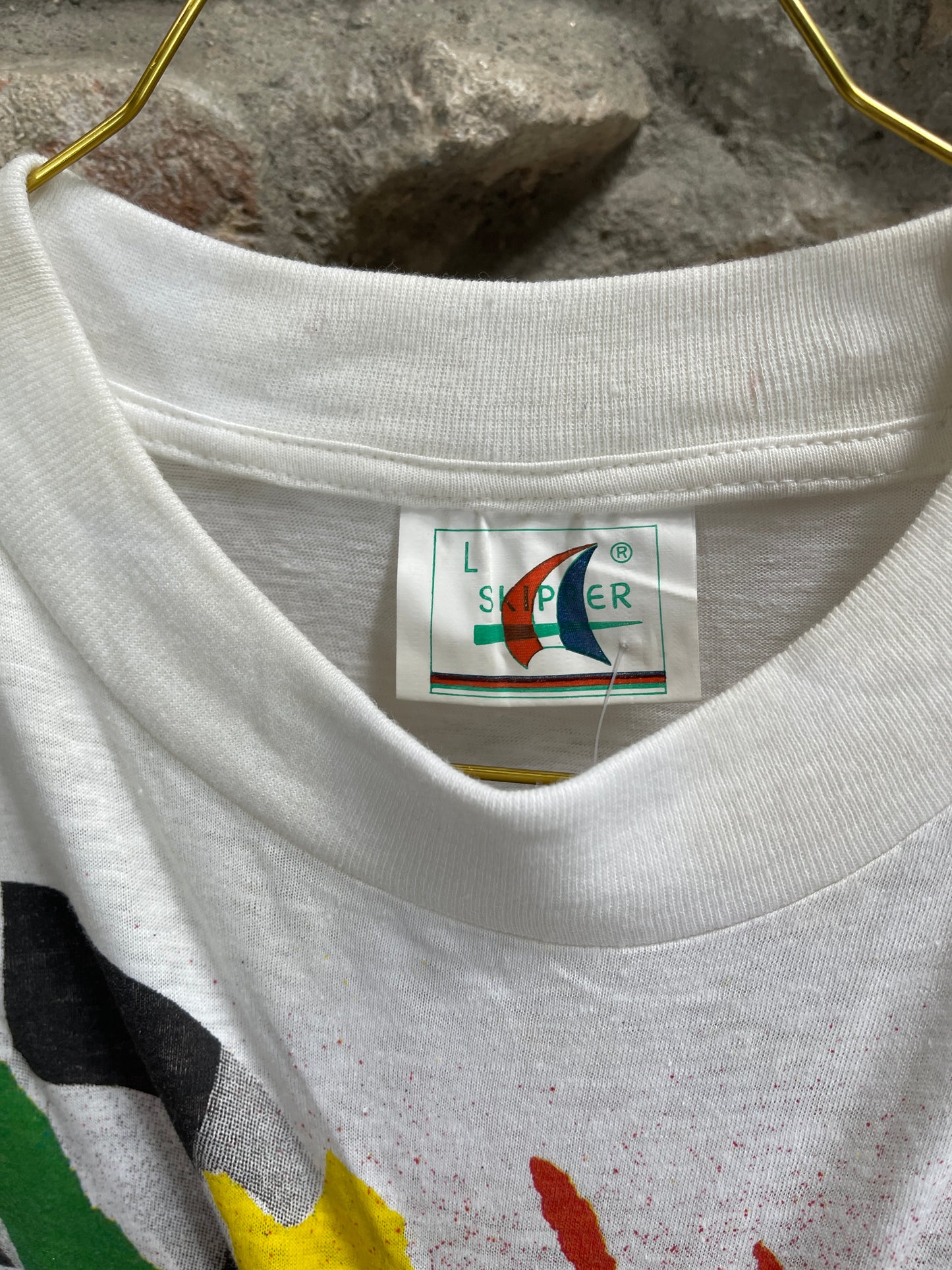 Vintage Racing T-Shirt White 90s L