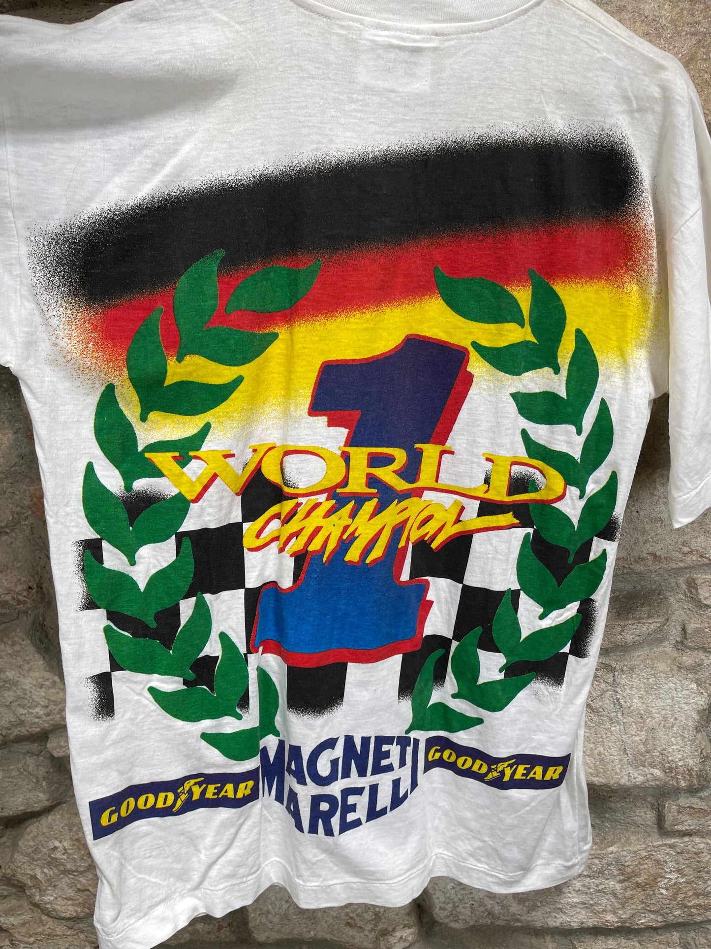 Vintage Racing T-Shirt White 90s L