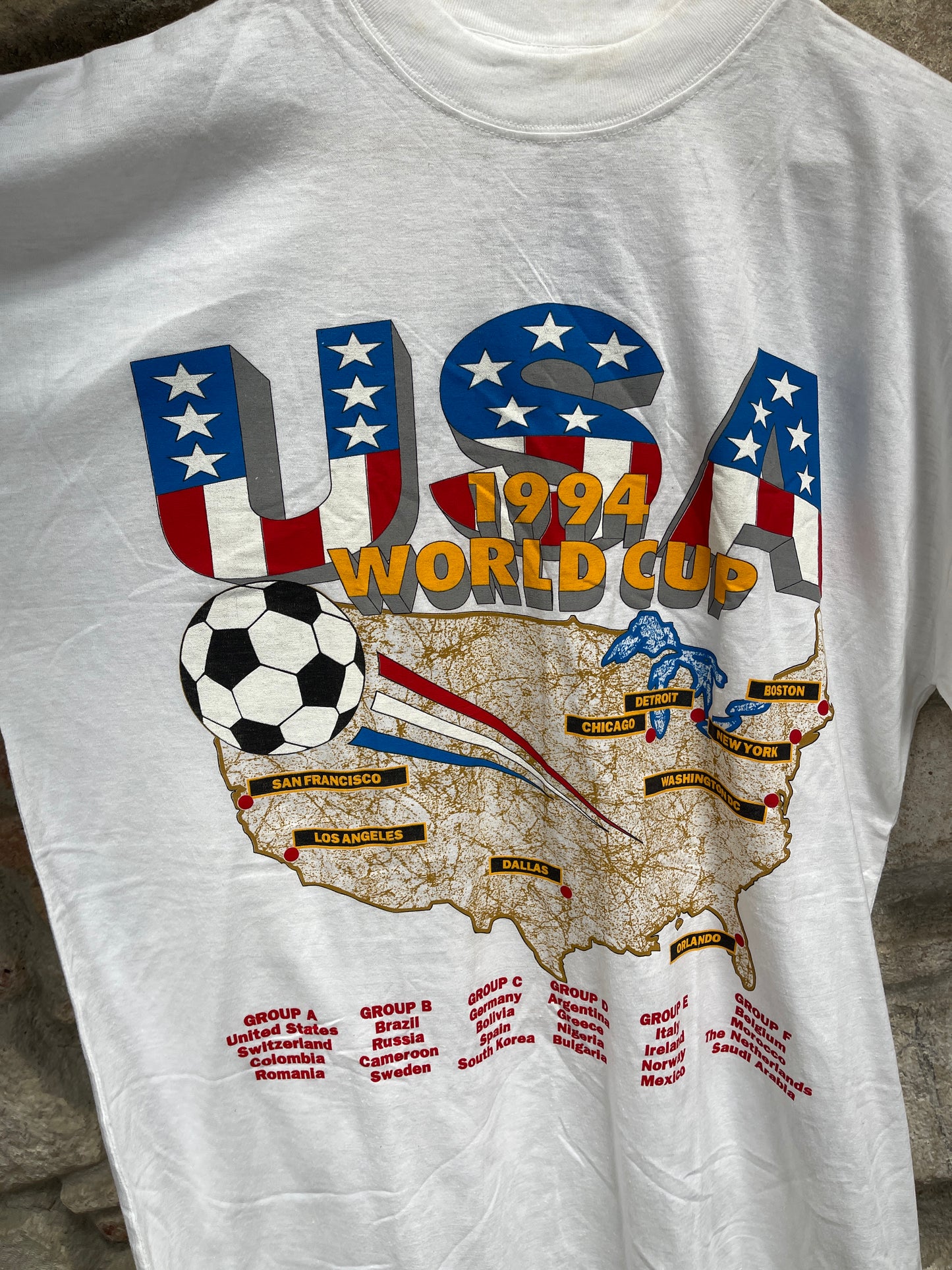 Vintage USA 1994 World Cup T-Shirt White L/XL