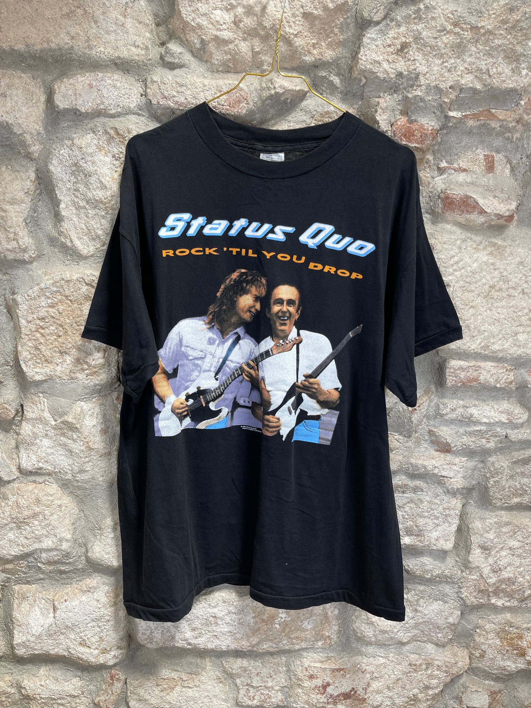 Vintage Status Quo T-Shirt Black 1991