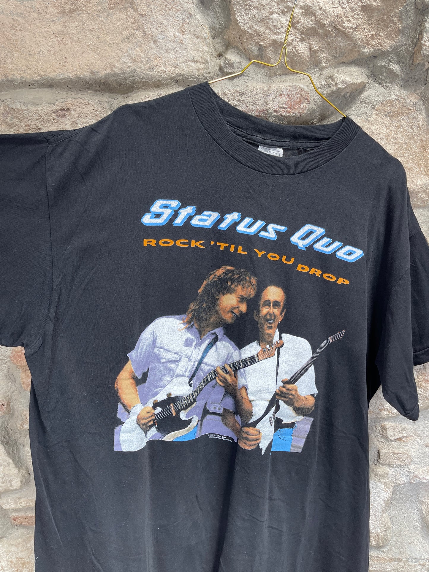 Vintage Status Quo T-Shirt Black 1991