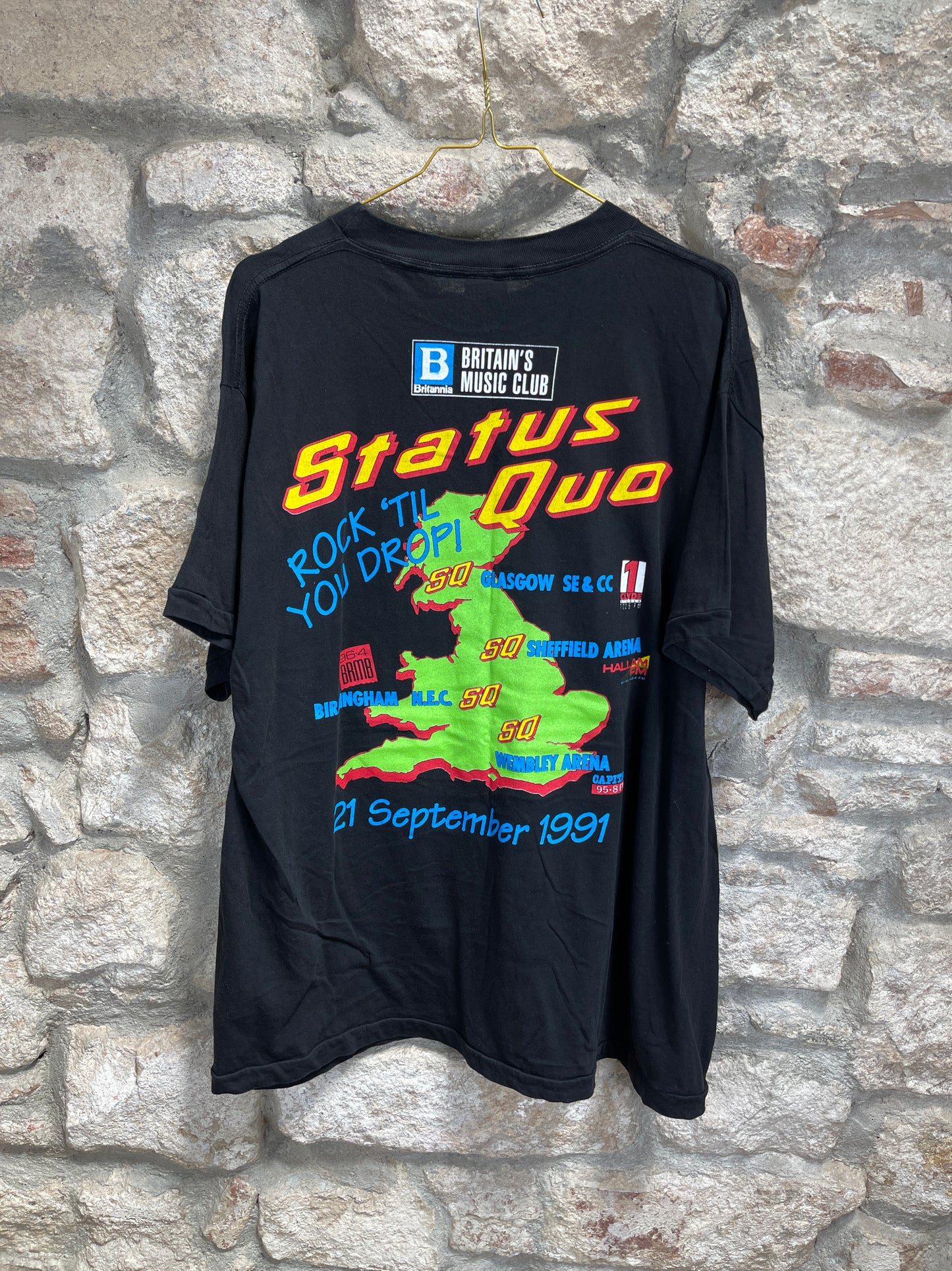 Vintage Status Quo T-Shirt Black 1991