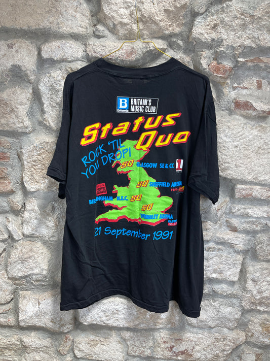 Vintage Status Quo T-Shirt Black 1991