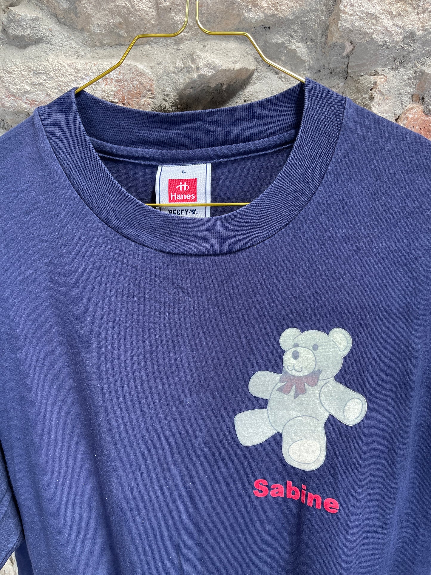 Vintage Hanes Sabine T-Shirt Navy L