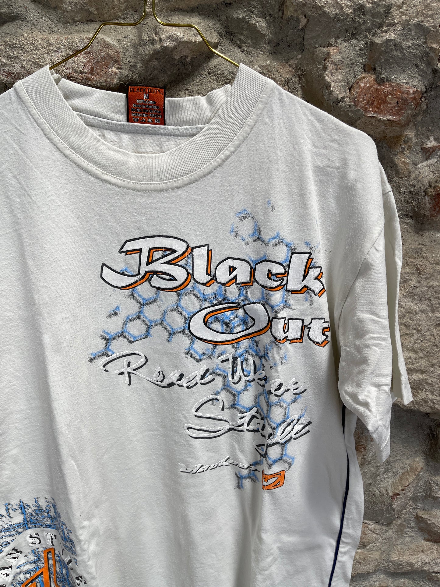 Y2k Blackout T-Shirt White M