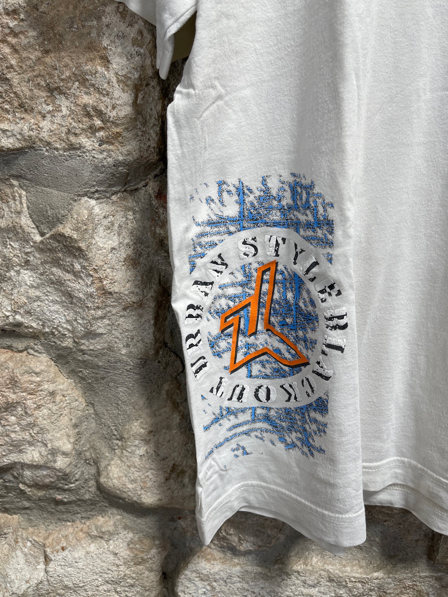 Y2k Blackout T-Shirt White M