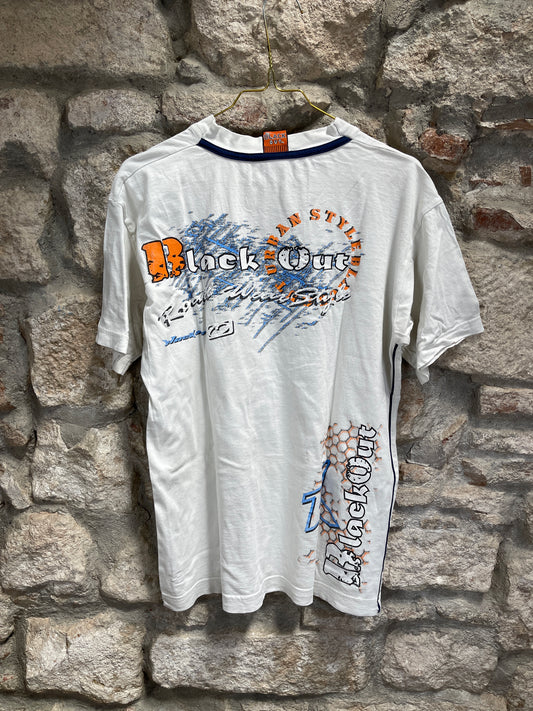 Y2k Blackout T-Shirt White M