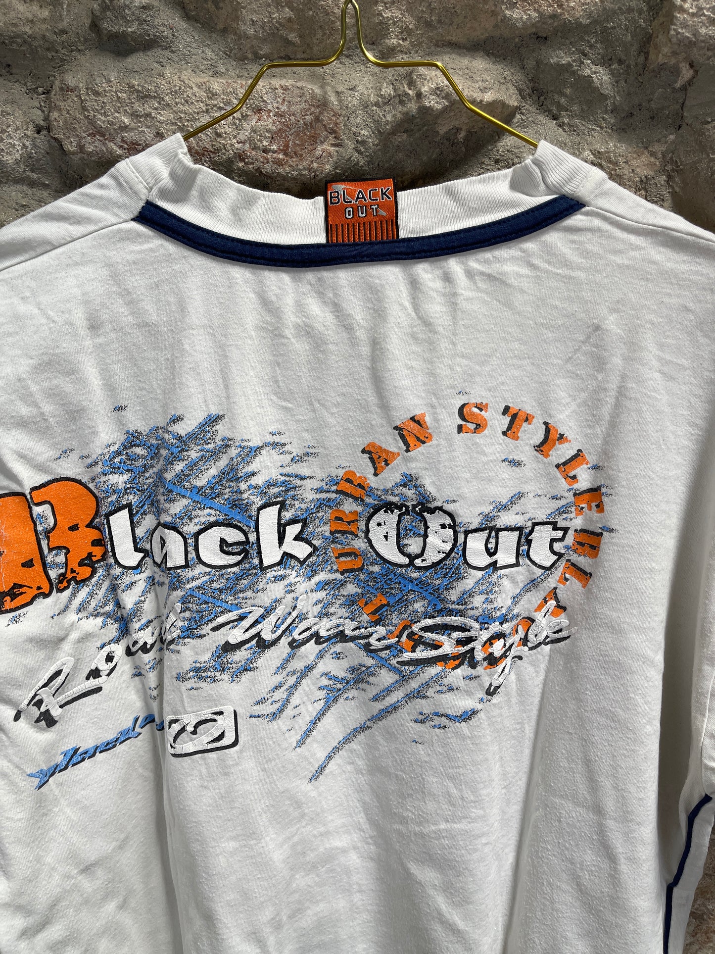 Y2k Blackout T-Shirt White M