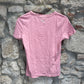 Y2K Puma Short Sleeve Top Rose XS