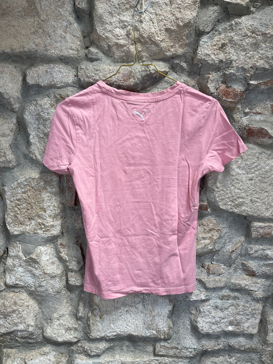 Y2K Puma Short Sleeve Top Rose XS